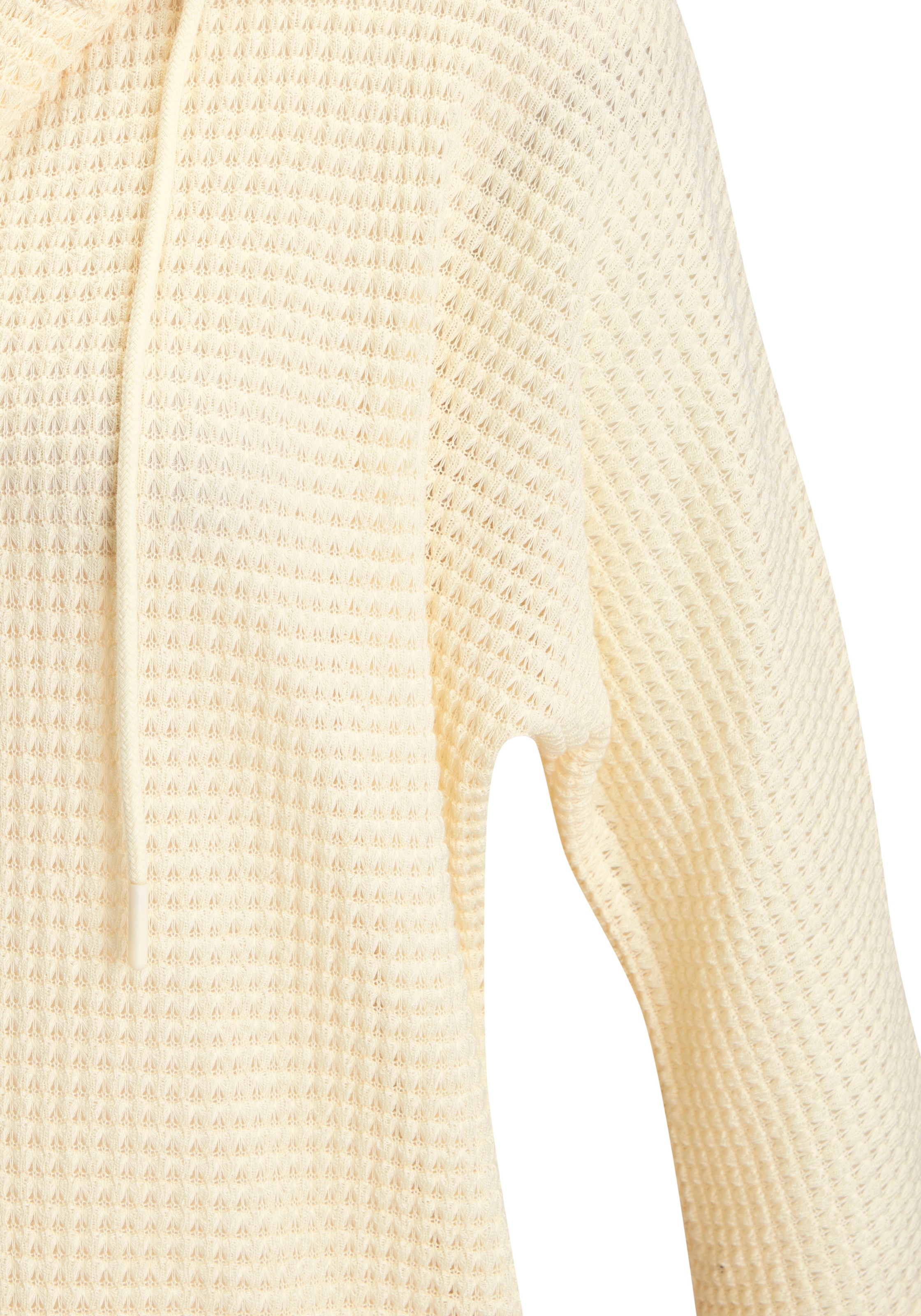 LASCANA T-shirt à capuche »aus sommerlichem Waffelstrick« hoodie d'été avec patte de boutonnage