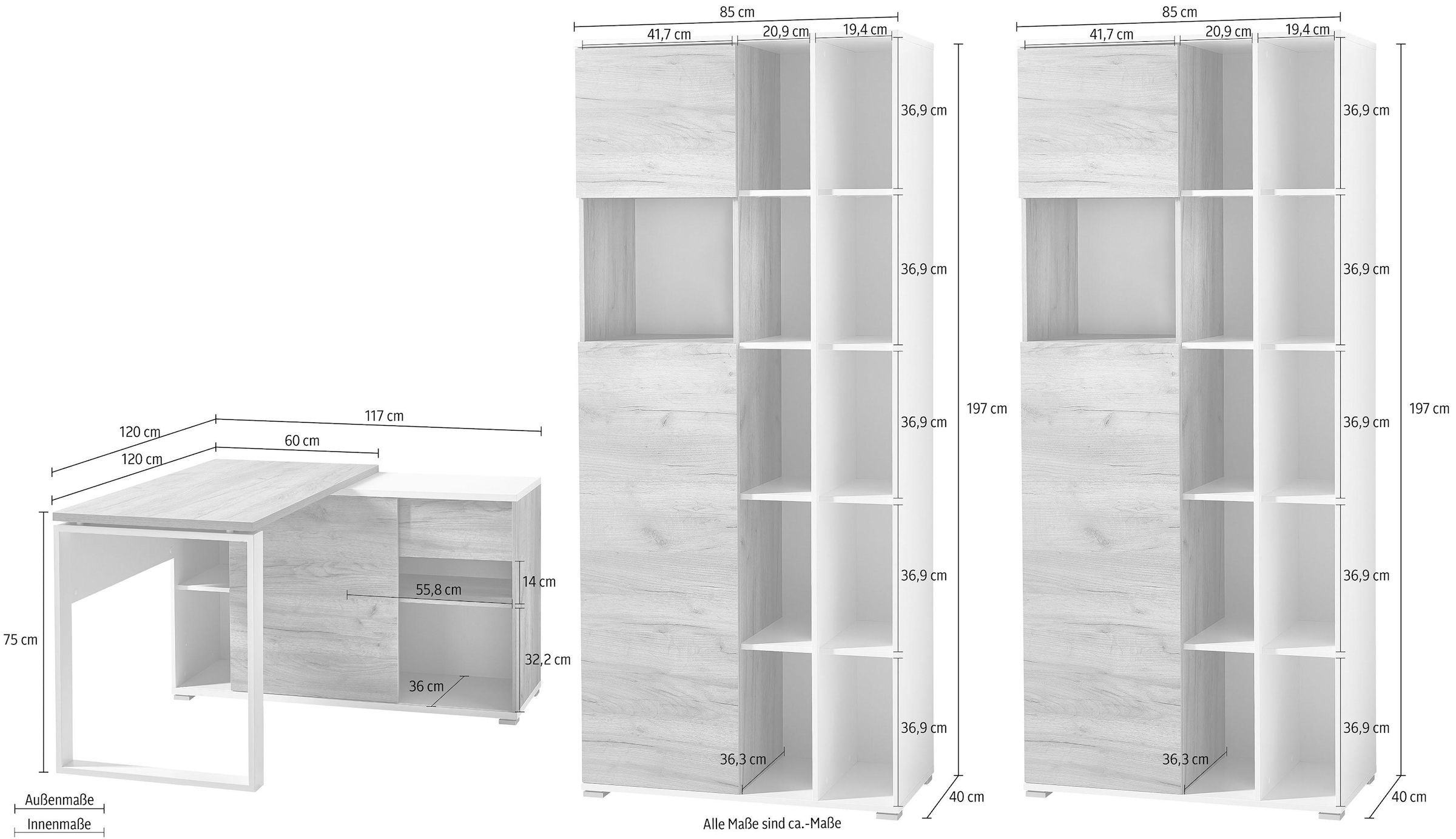 GERMANIA Büromöbel-Set »GW-Lioni« Set, 5 Stk. tlg.