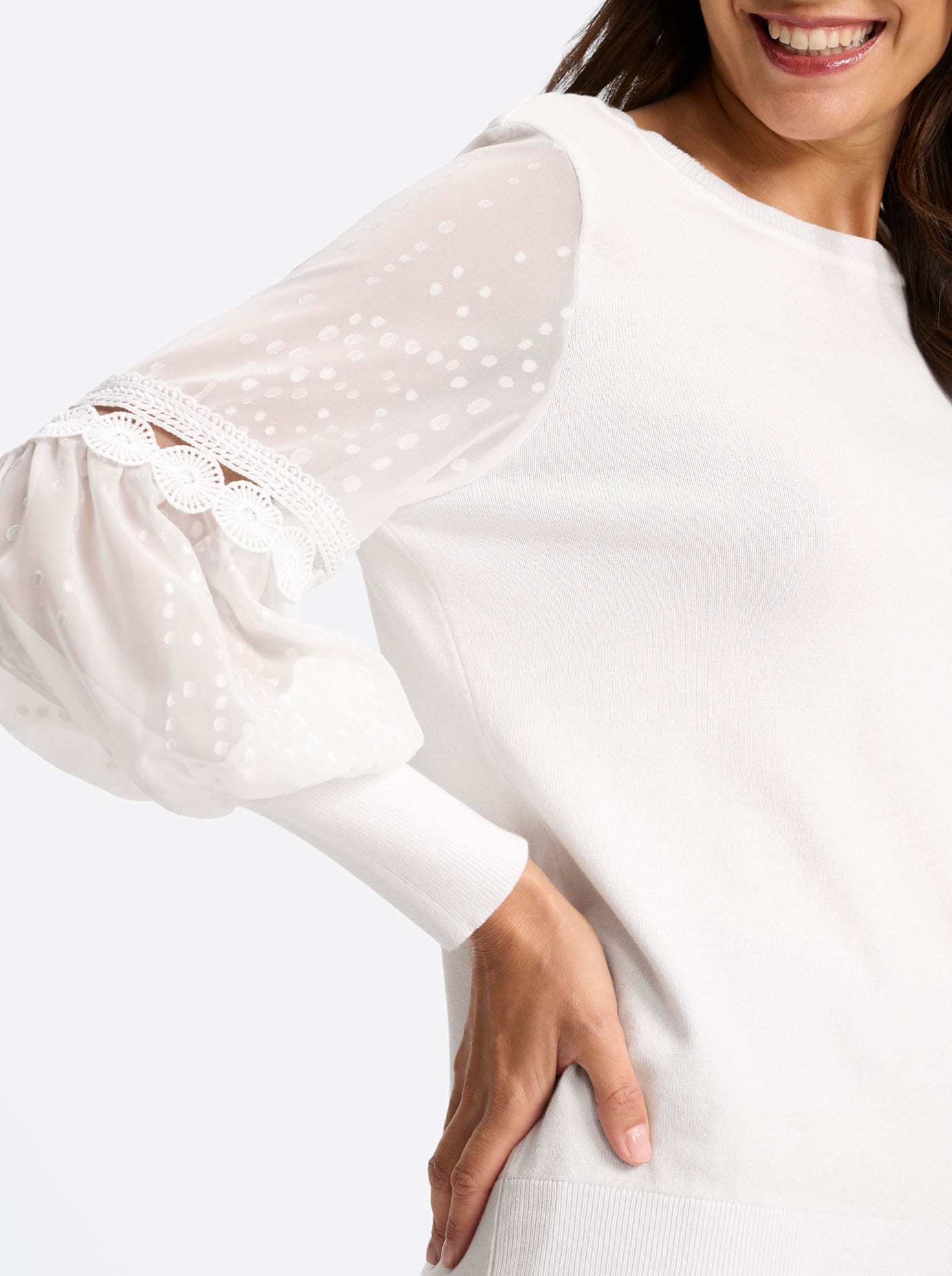 Lady Pull à col rond »Feinstrick-Pullover«