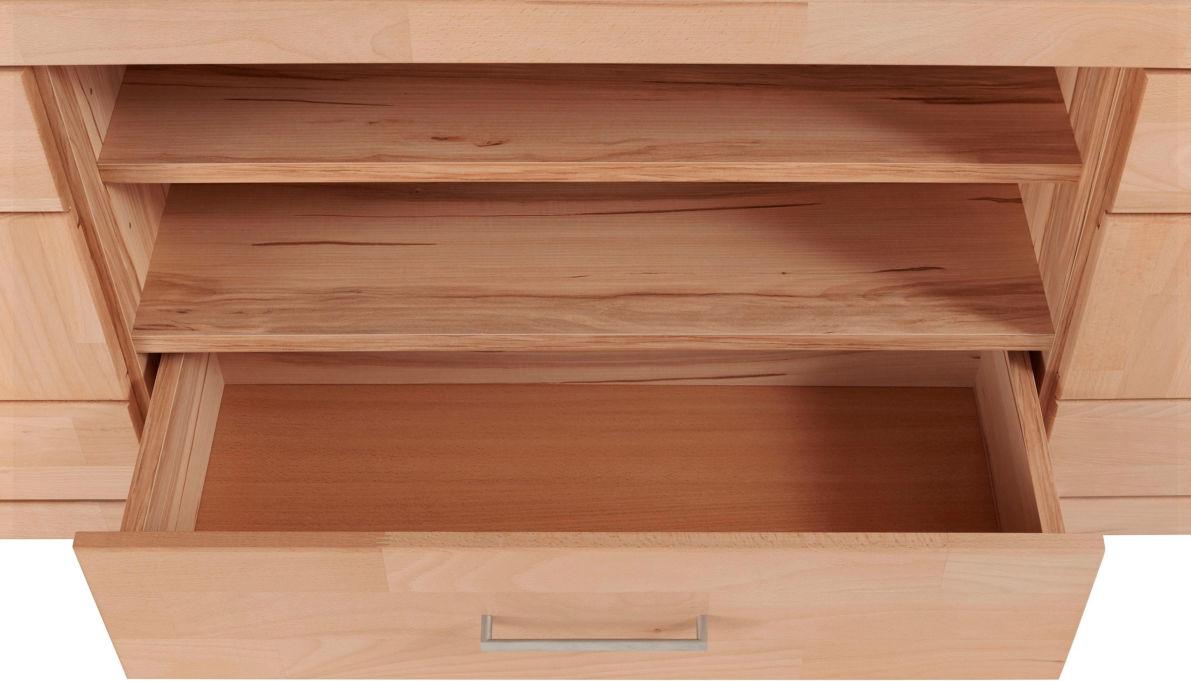 GOODproduct Table basse »Ribe,160cm breit,55cm hoch,Oberplatte massiv« Korpus Holzwerkstoff,Glaseinsatz aus gehärtetem Glas,Böden versetzbar