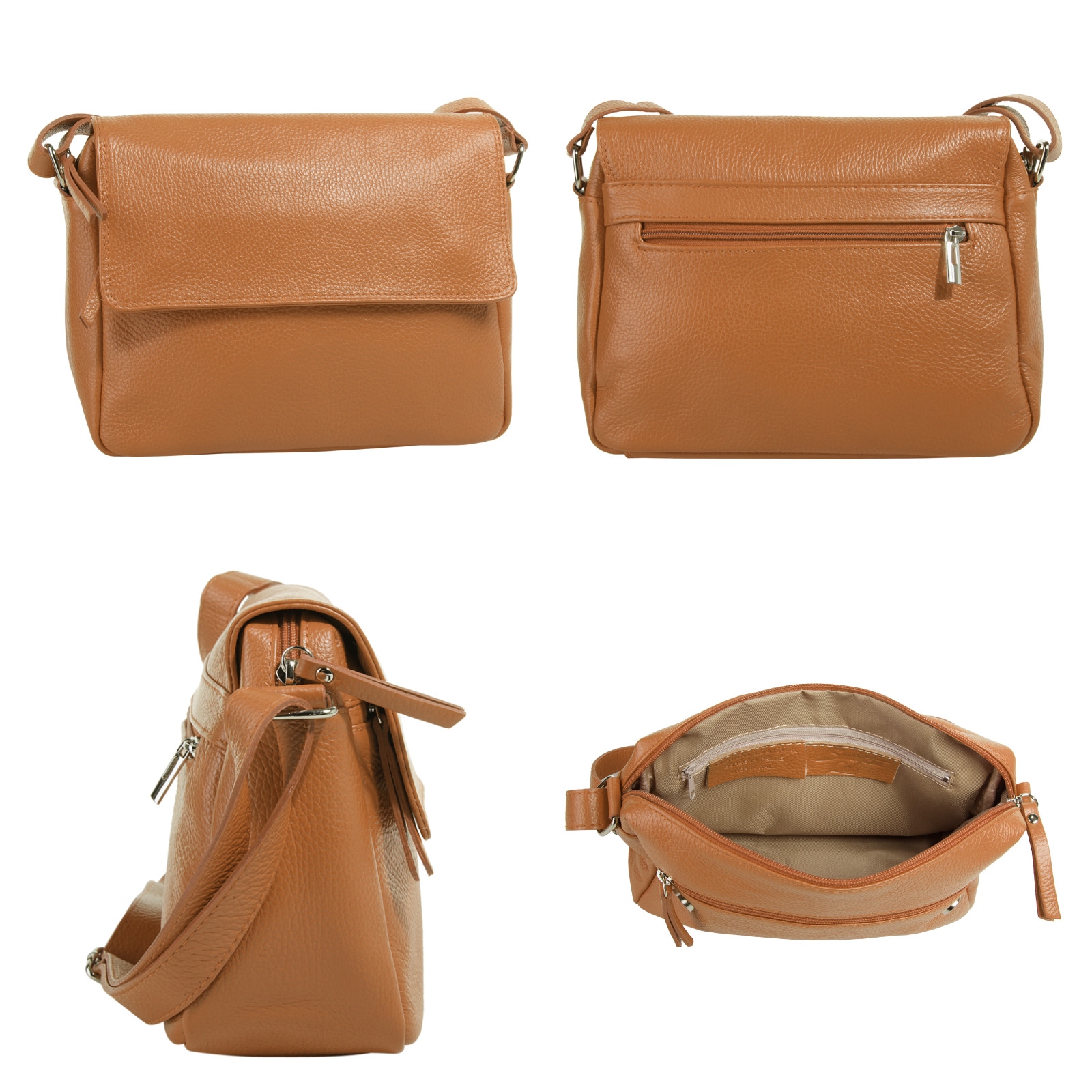Samantha Look Umhängetasche echt Leder, Made in Italy