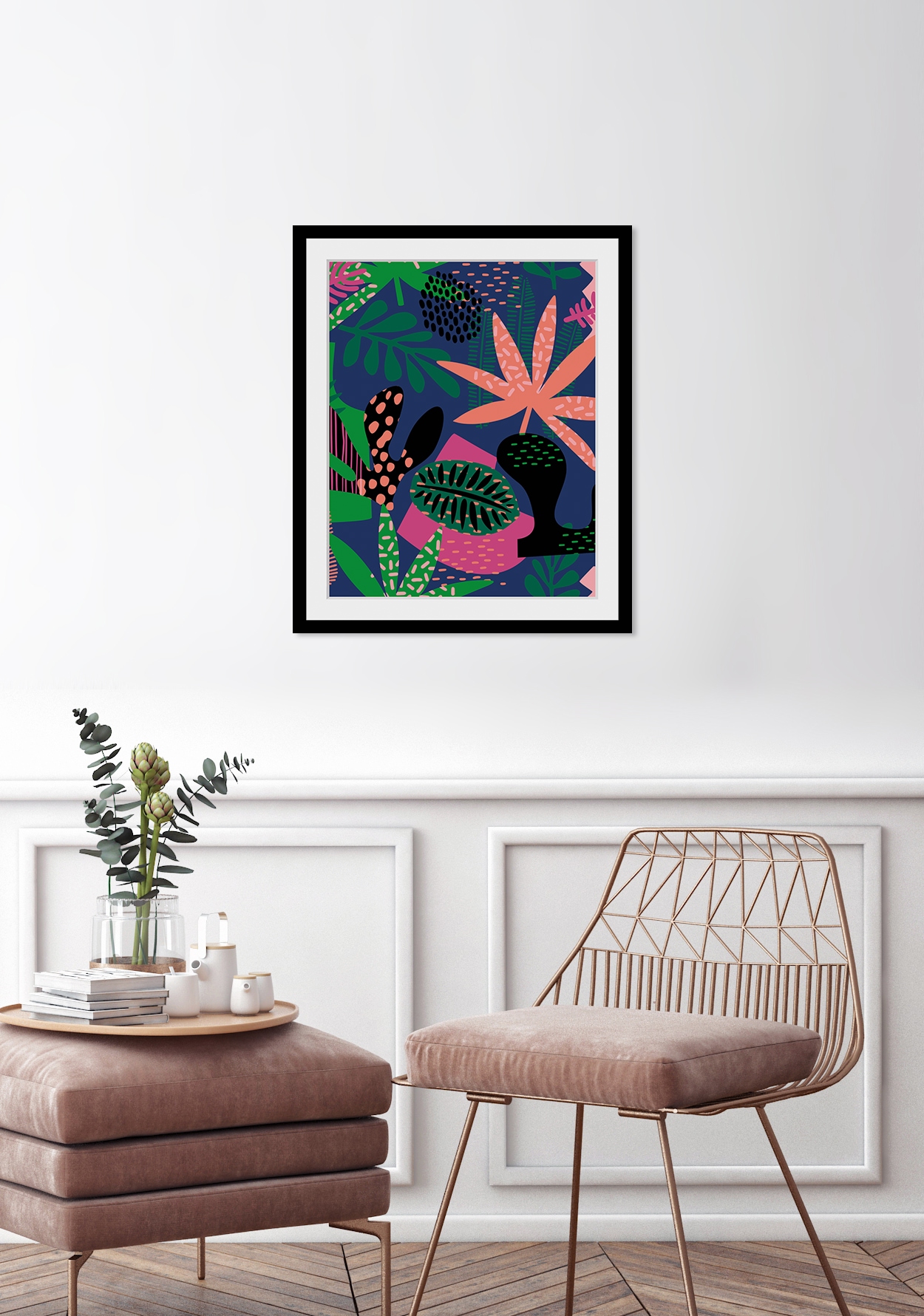 queence Bild »Joanna« Blätter | Kunst | Pflanzen | Pflanzenbilder HD Premium Poster-Druck inkl. Holzrahmen