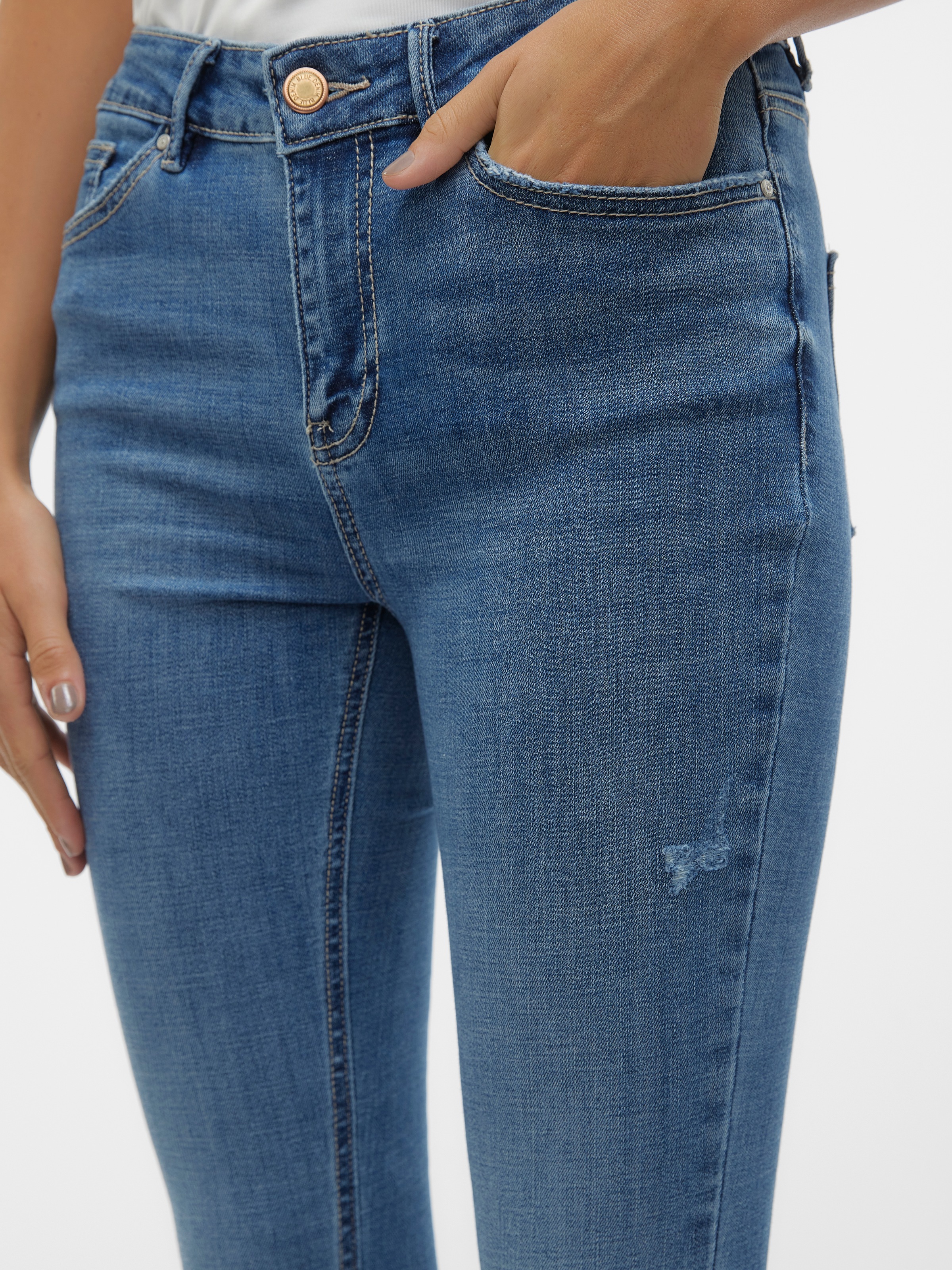 Vero Moda Jeans skinny »VMFLASH MR SKINNY JEANS LI347 NOOS« Baumwollmischung mit Stretch, regular waist, skinny fit