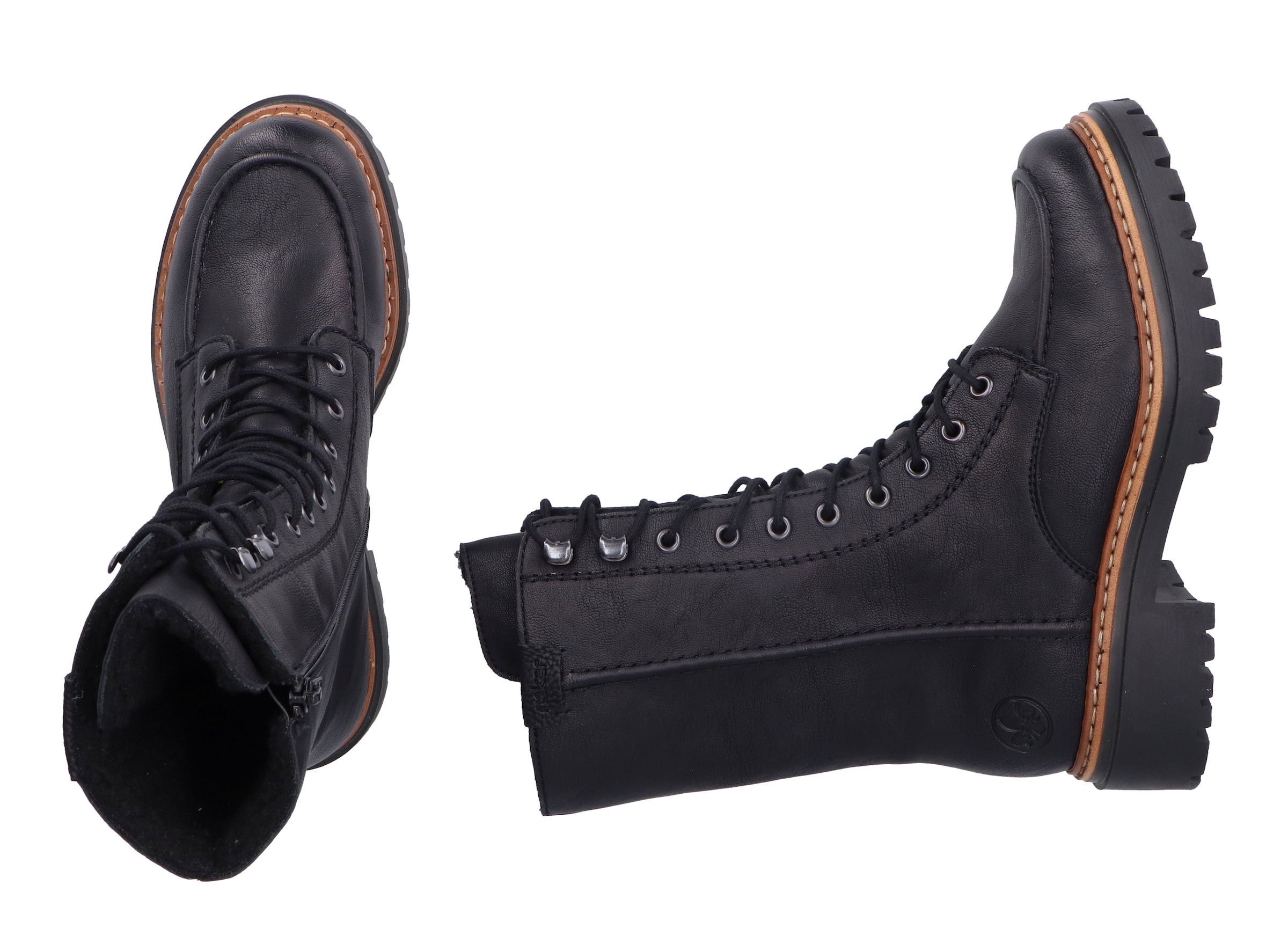 Rieker Winterstiefelette  , Blockabsatz, Schnürstiefelette, Schnürboots mit Warmfiutter