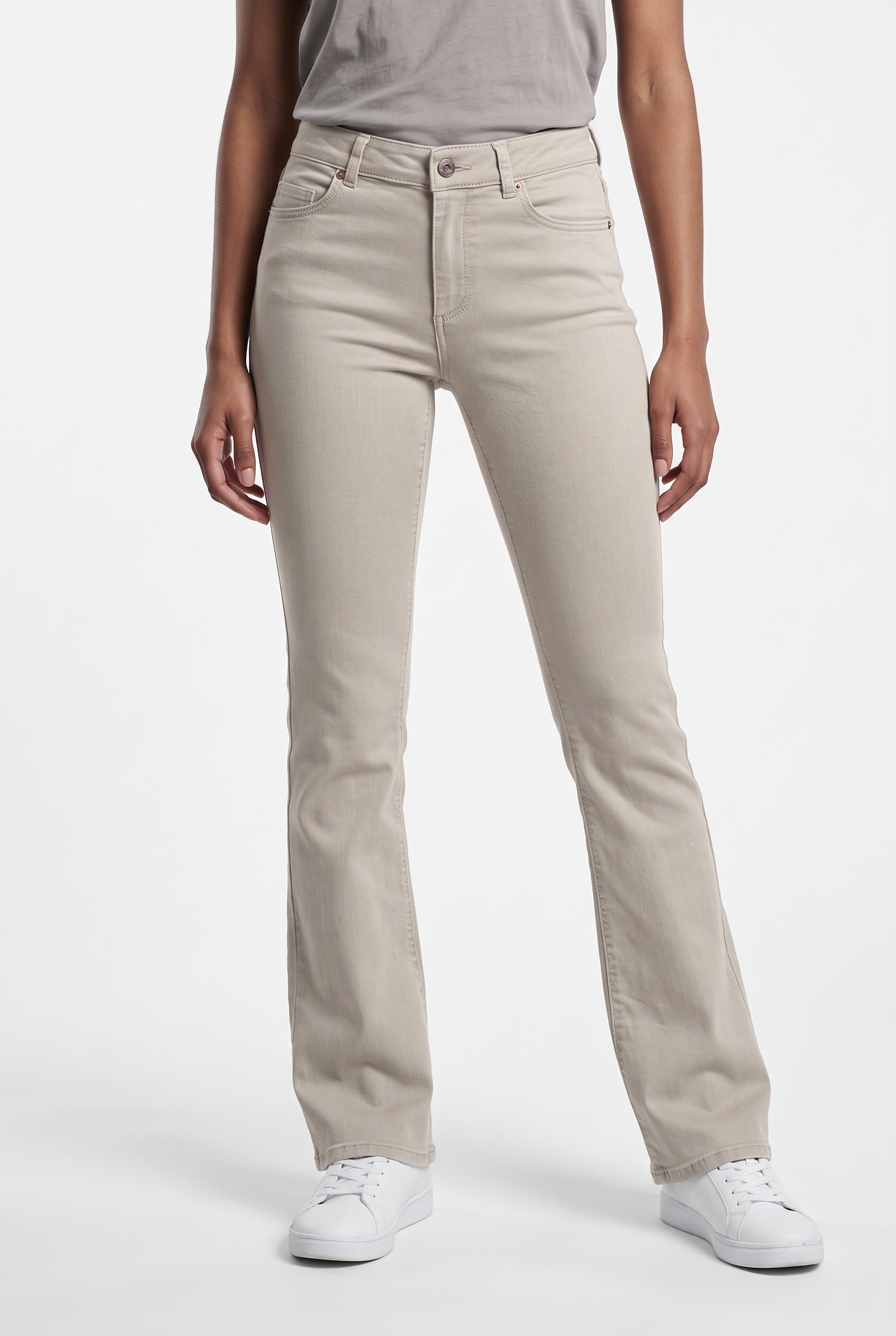 ONLY Pantalon bootcut »ONLBLUSH MID FLARED COLOUR PANT PNT NOOS«  mélange de coton, coupe bootcut