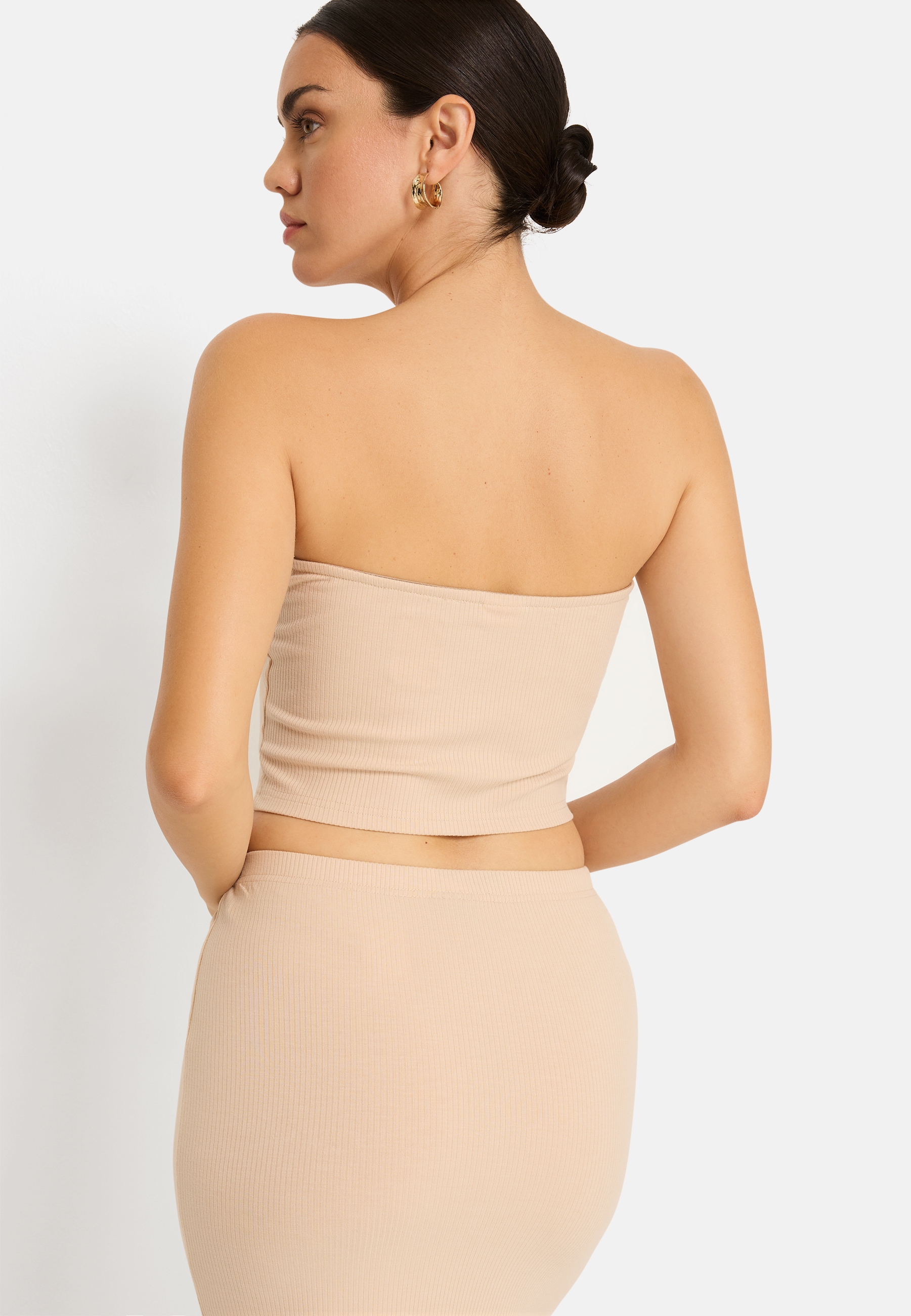 LSCN by LASCANA Top en bandeau En maille côtelée douce, crop top