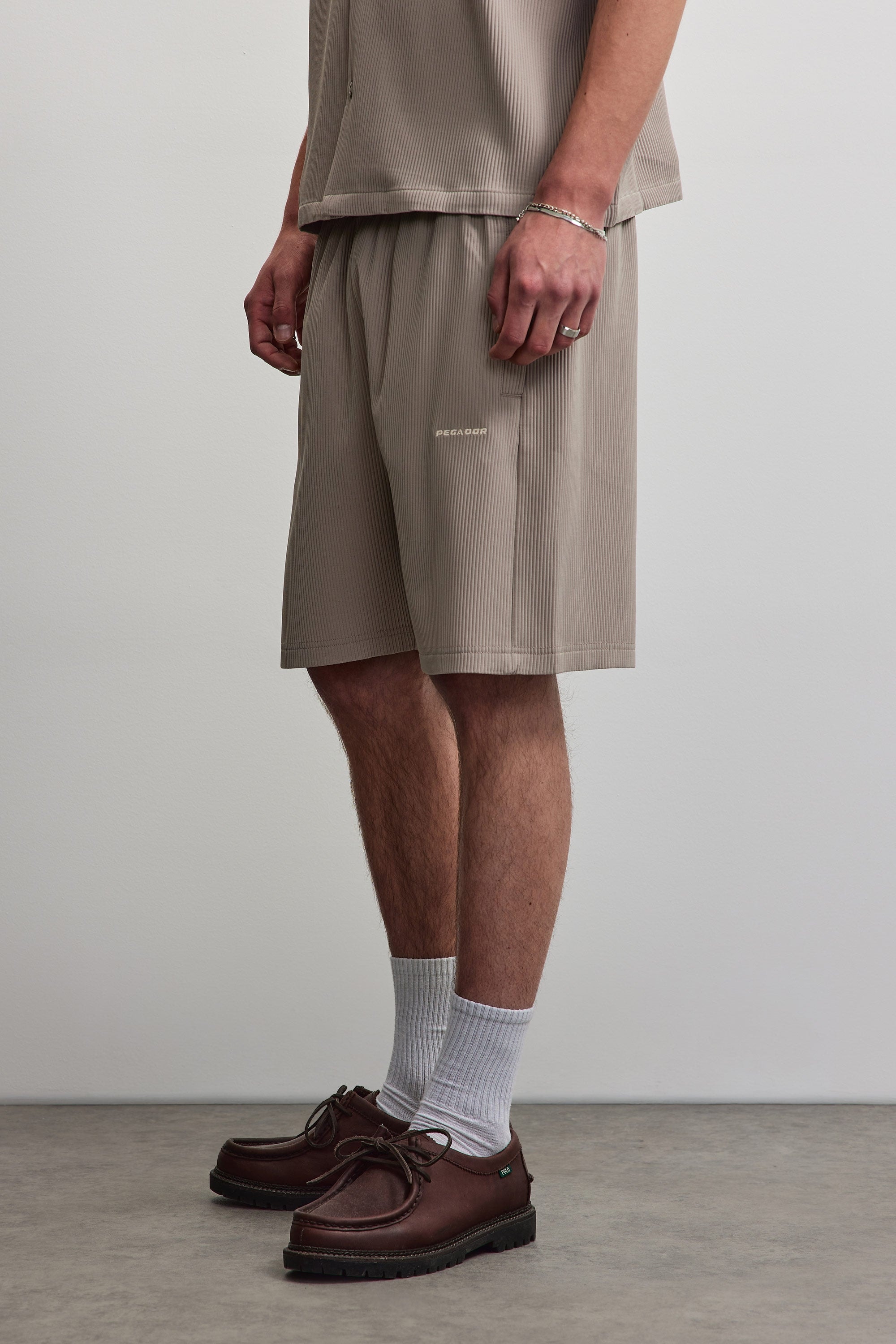 PEGADOR Short »TROY PLISSEE SHORTS«  Baumwollmischung, regular fit