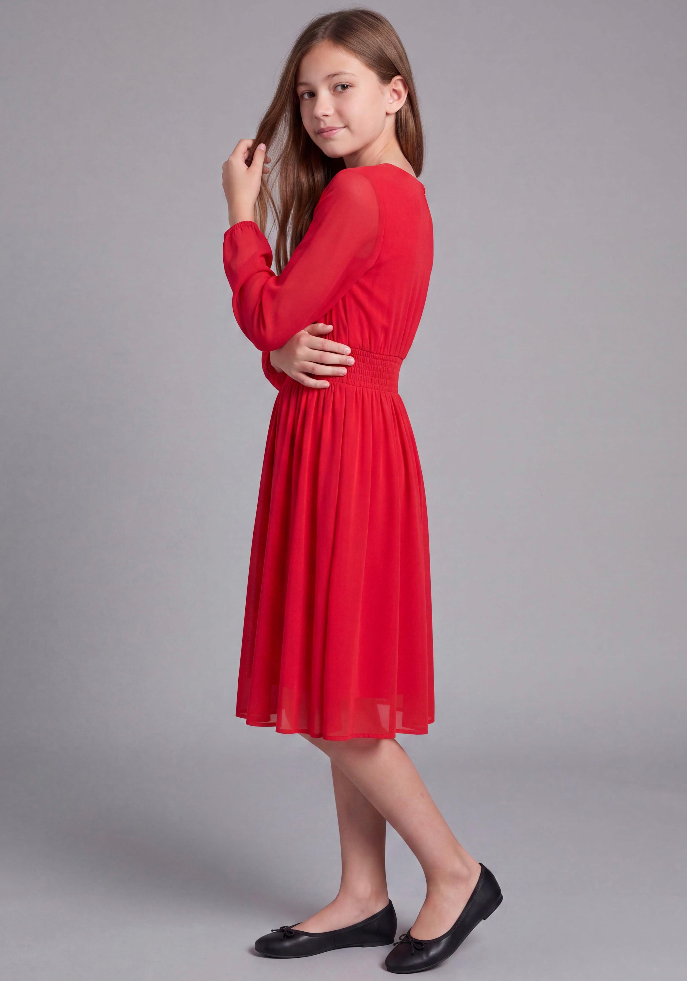 Bruno Banani Robe en mousseline de soie »Meshkleid mit transparenten Ärmeln für festliche Anlässe« Robe-tunique festive avec chiffon