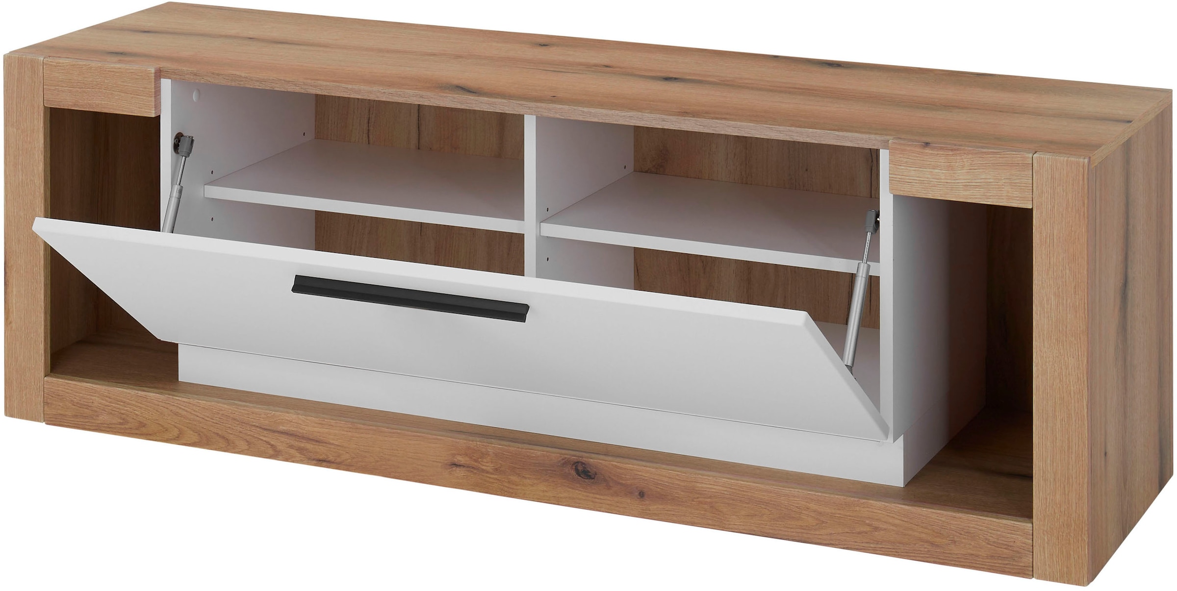 Home affaire Table basse »Brixen, moderner TV-Schrank, Kommode in Eiche Evoke Dekor mit Weiss« Metallgriffe, ausreichend Stauraum, vielseitig einsetzbar