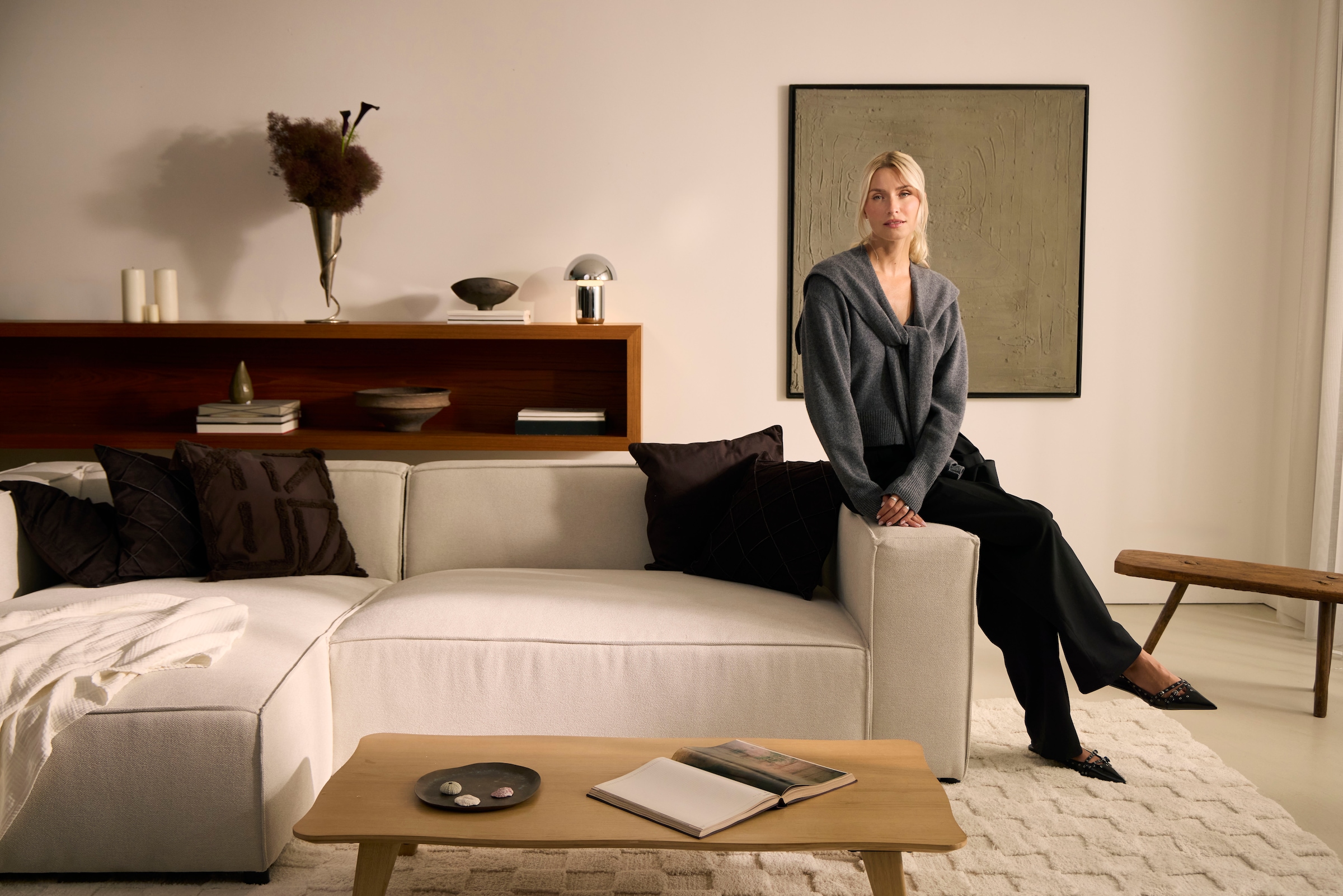 LeGer Home by Lena Gercke Table basse »Alina« Table de lounge, forme organique avec bord suisse