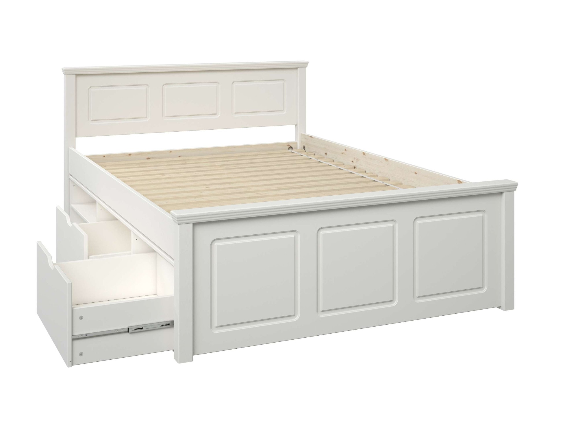 GOODproduct Stauraumbett »Svea, Bett, teilmassiv, funktional« B/T/H: 150/211/93 cm,  inklusive Lattenrost, Bettschubkasten, FSC® zertifiziert