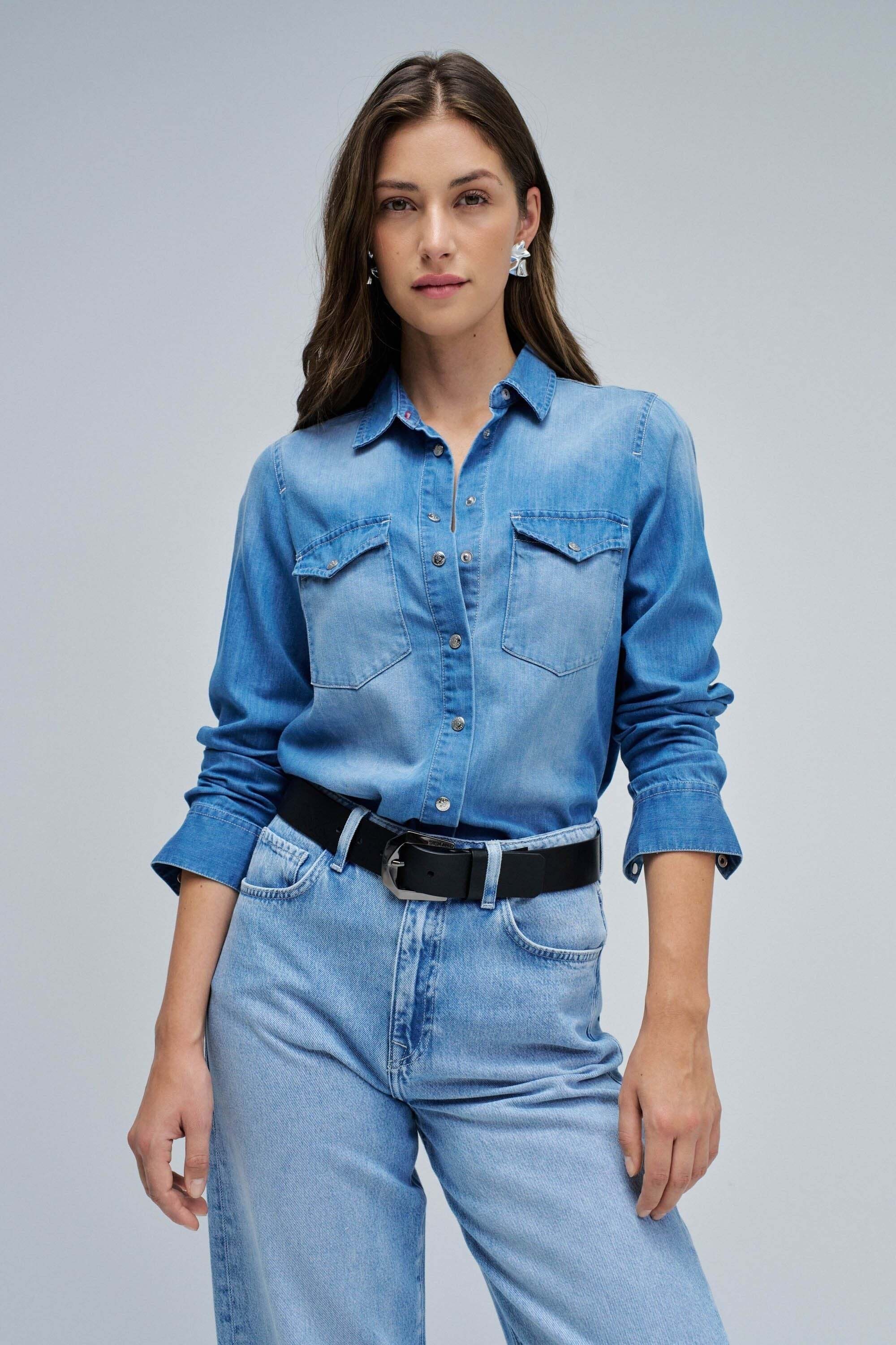 Salsa Jeansbluse »Salsa Jeans Jeanshemd Denim Shirt W/ Front Pockets«