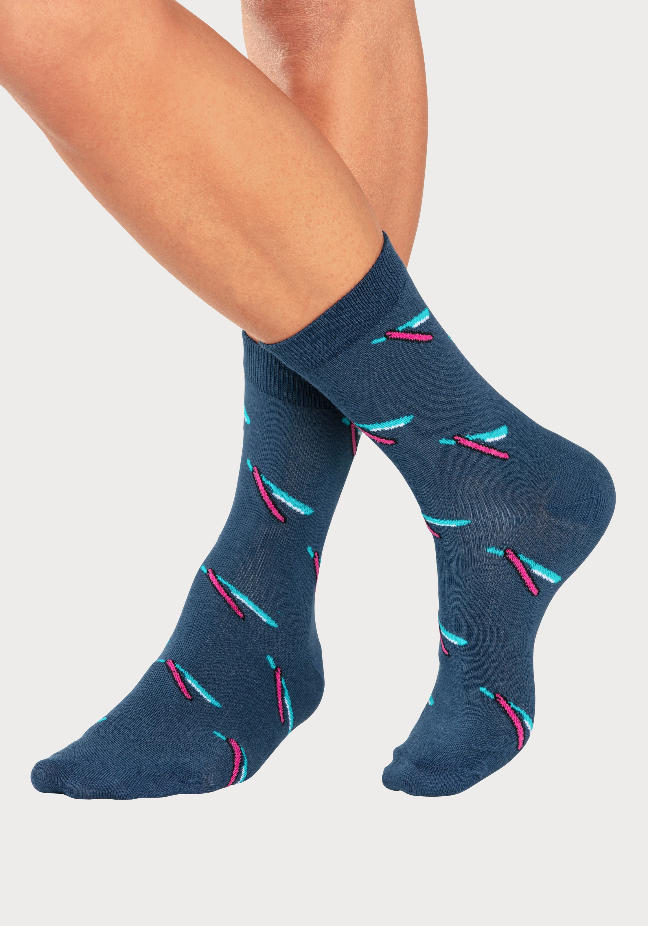 John Devin Socken Packung, 2 Paar tlg. mit bunten eingestrickten Motiven