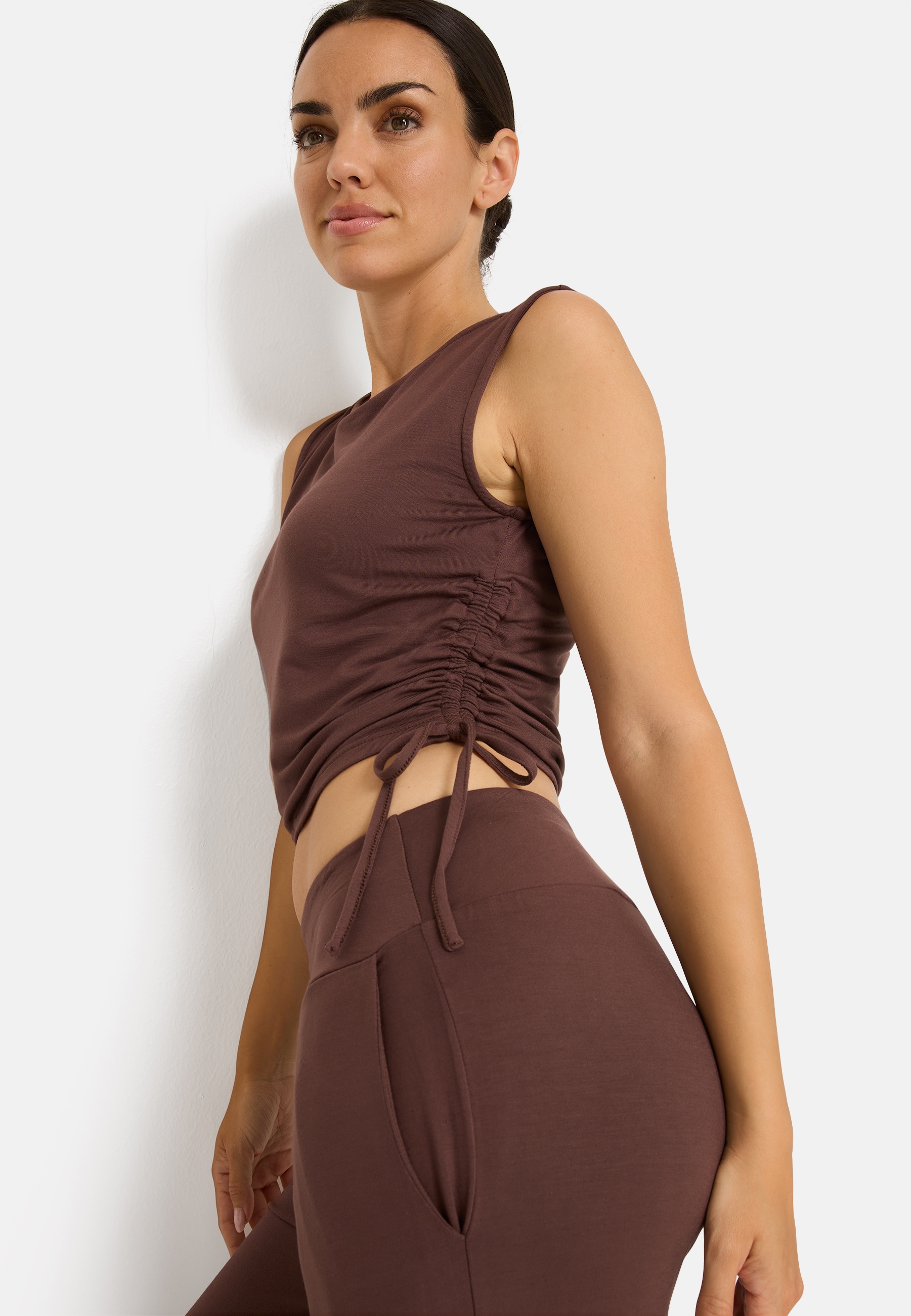 LSCN by LASCANA Shirt à col rond liage latéral