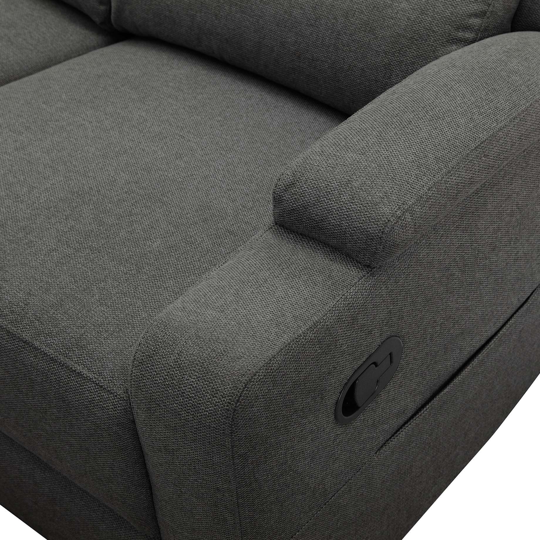 GOODproduct Canapé d'angle »NAPORI Struktur, Multimediasofa, L-Form« fonction relax manuelle ou électrique, USB-A pour la version électrique, coffre de rangement