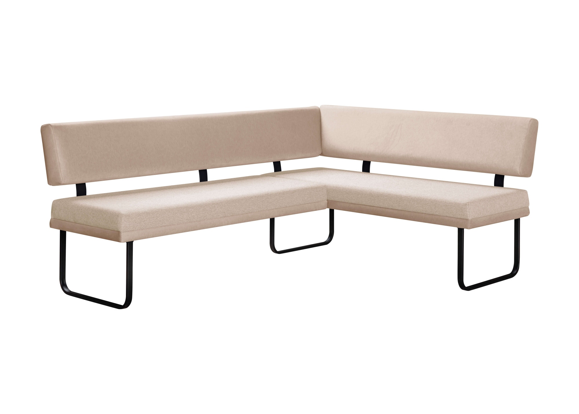 GOODproduct Ensemble de bancs d'angle »Gabi Essecke, Sitzgruppe, Eckbankgruppe, Küchenbankgruppe« Set, 4tlg, 4 pièces tlg. Gestell aus matt-schwarzem Flachmetall, stabil, 2-Stoff-Design
