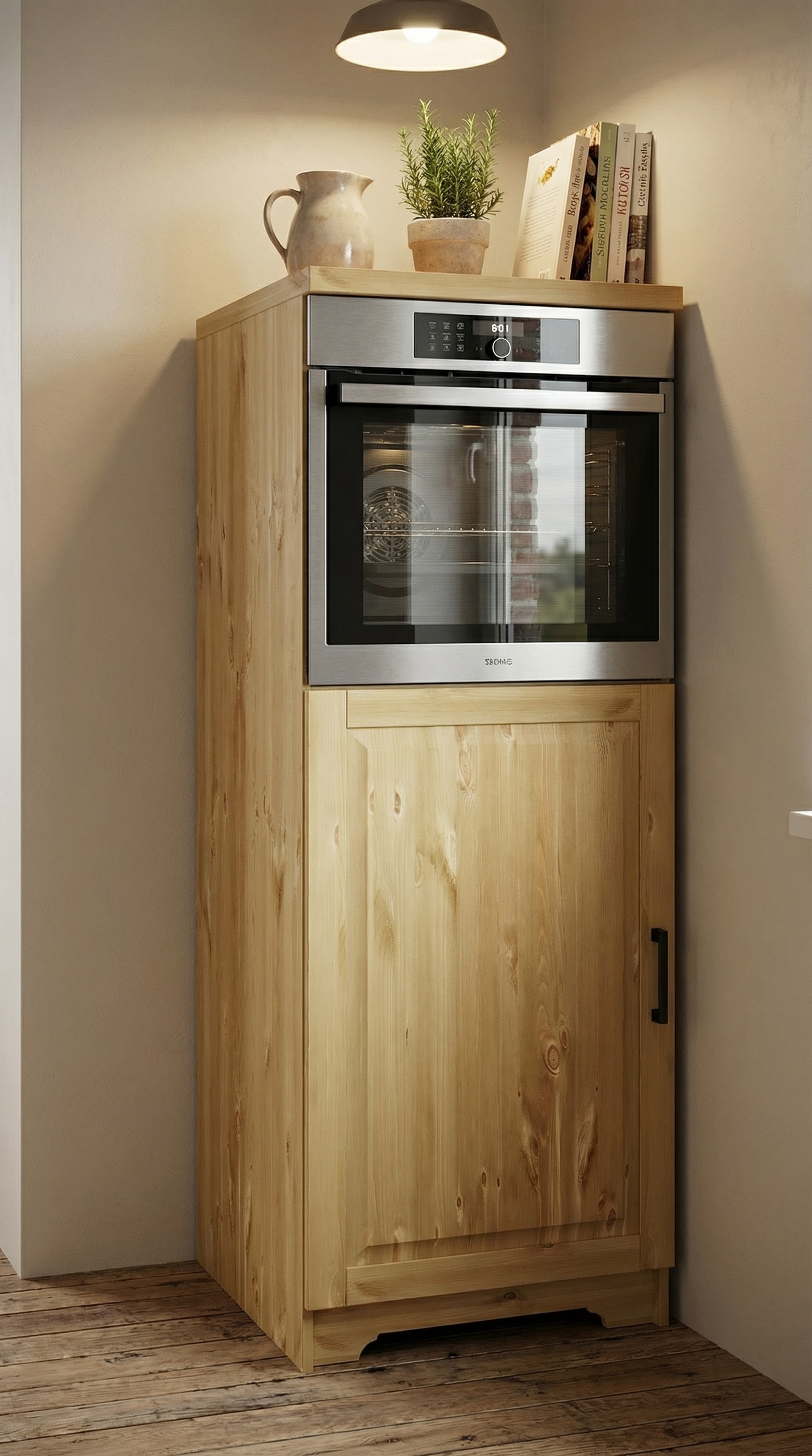 Home affaire Four/réfrigérateur encastrable »Meliss« aus massiver Kiefer, Breite 60 cm, Soft-Close-Funktion