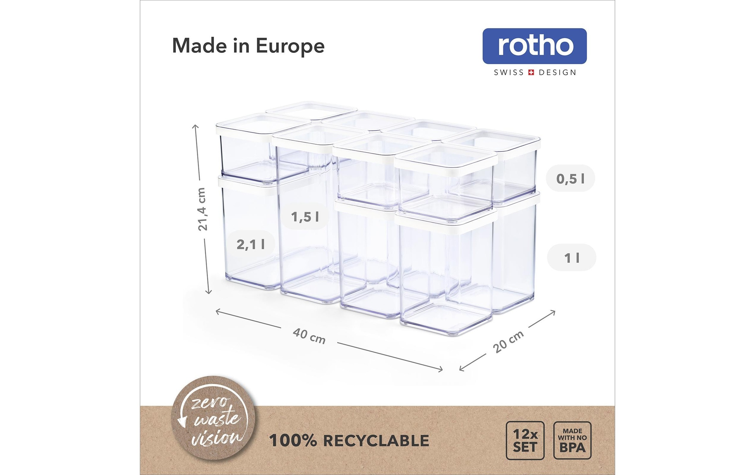 ROTHO Boîte à provisions »Set Premium Dosen 12 tlg. Loft 12 l«