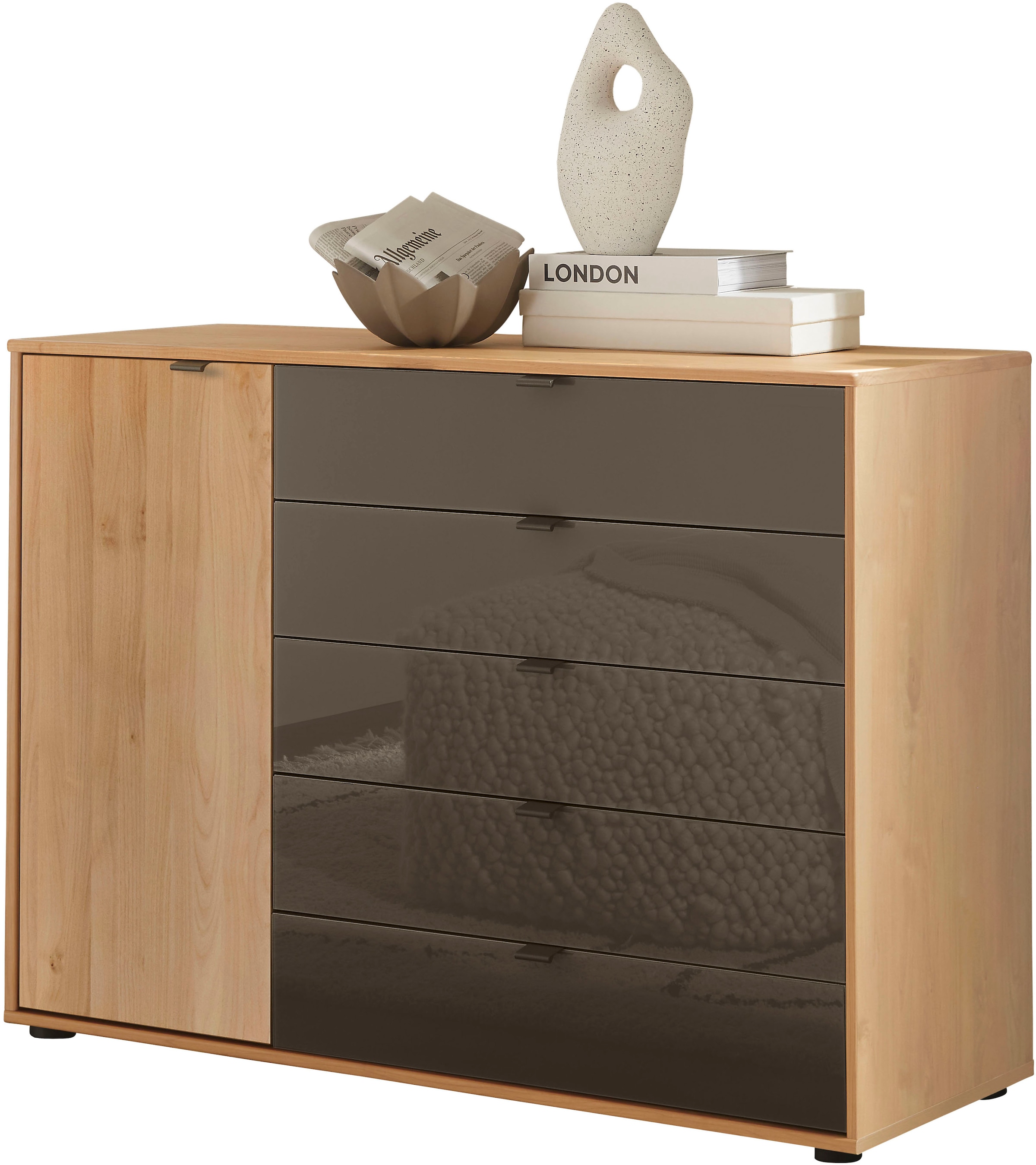 WIEMANN Kombikommode »Cardiff Sideboard, Wäscheschrank, teilmassiv Erle, mit Schubladen« Kommode 120x86x43 cm, braun, mit Dämpfung, MADE IN GERMANY,  verschiedenen Ausführungen, inklusive Einlegeboden