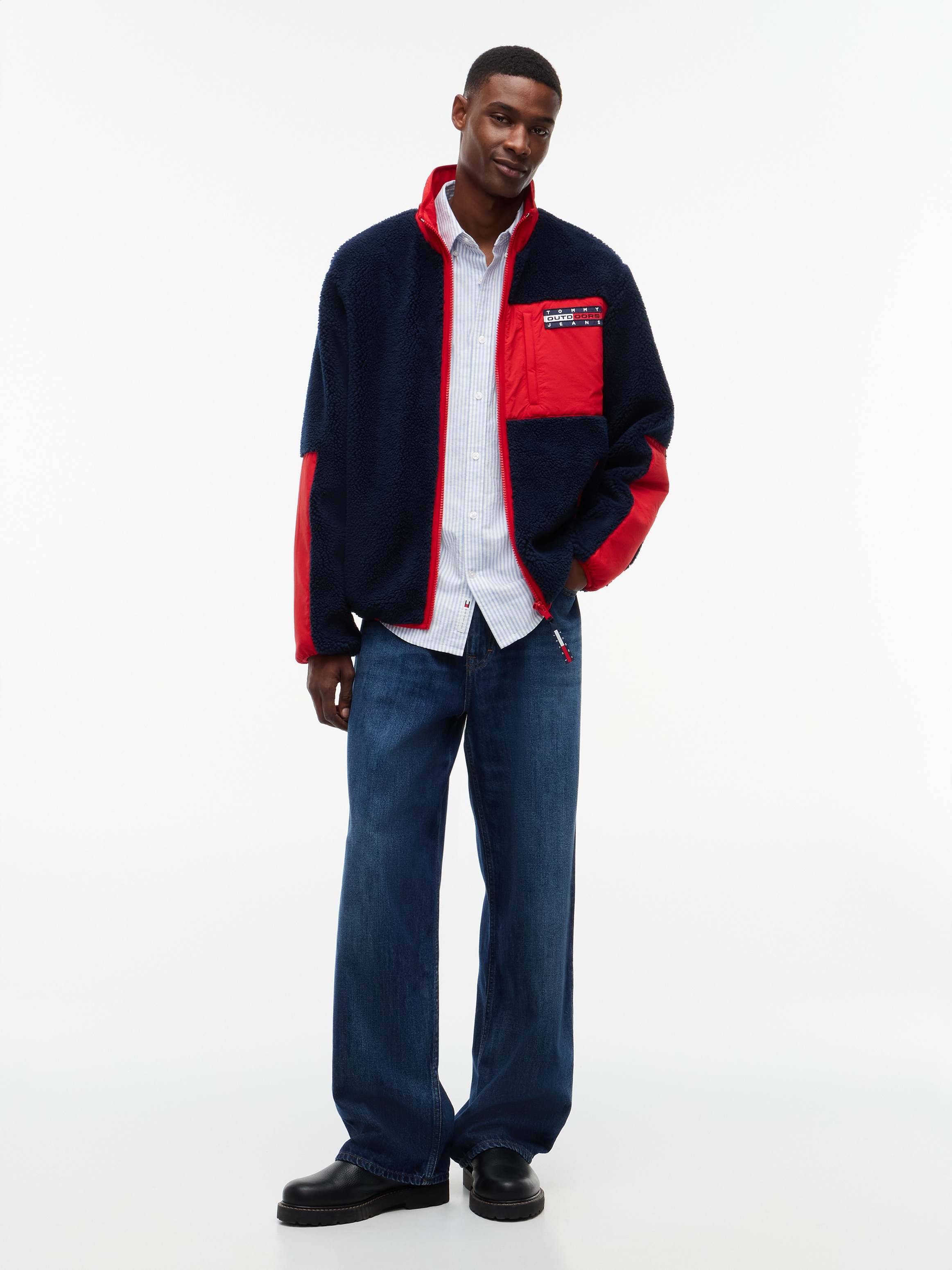 Tommy Jeans Veste polaire »TJM OUTDOORS FLEECE ZIP« polaire teddy, avec color block