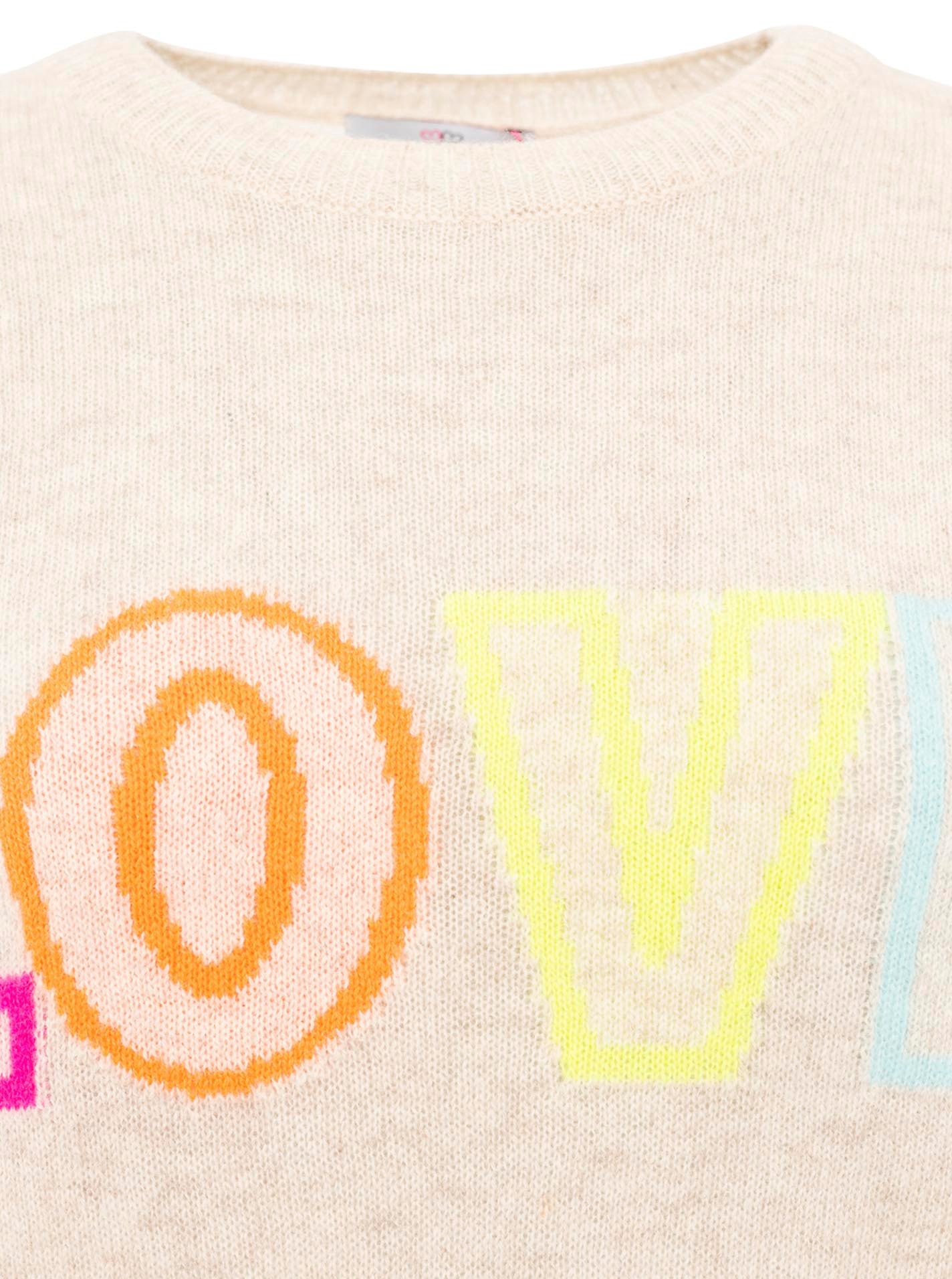 Zwillingsherz Pull en tricot »"LOVE" wording« Rundhals, mit LOVE Aufschrift in Neonfarbe