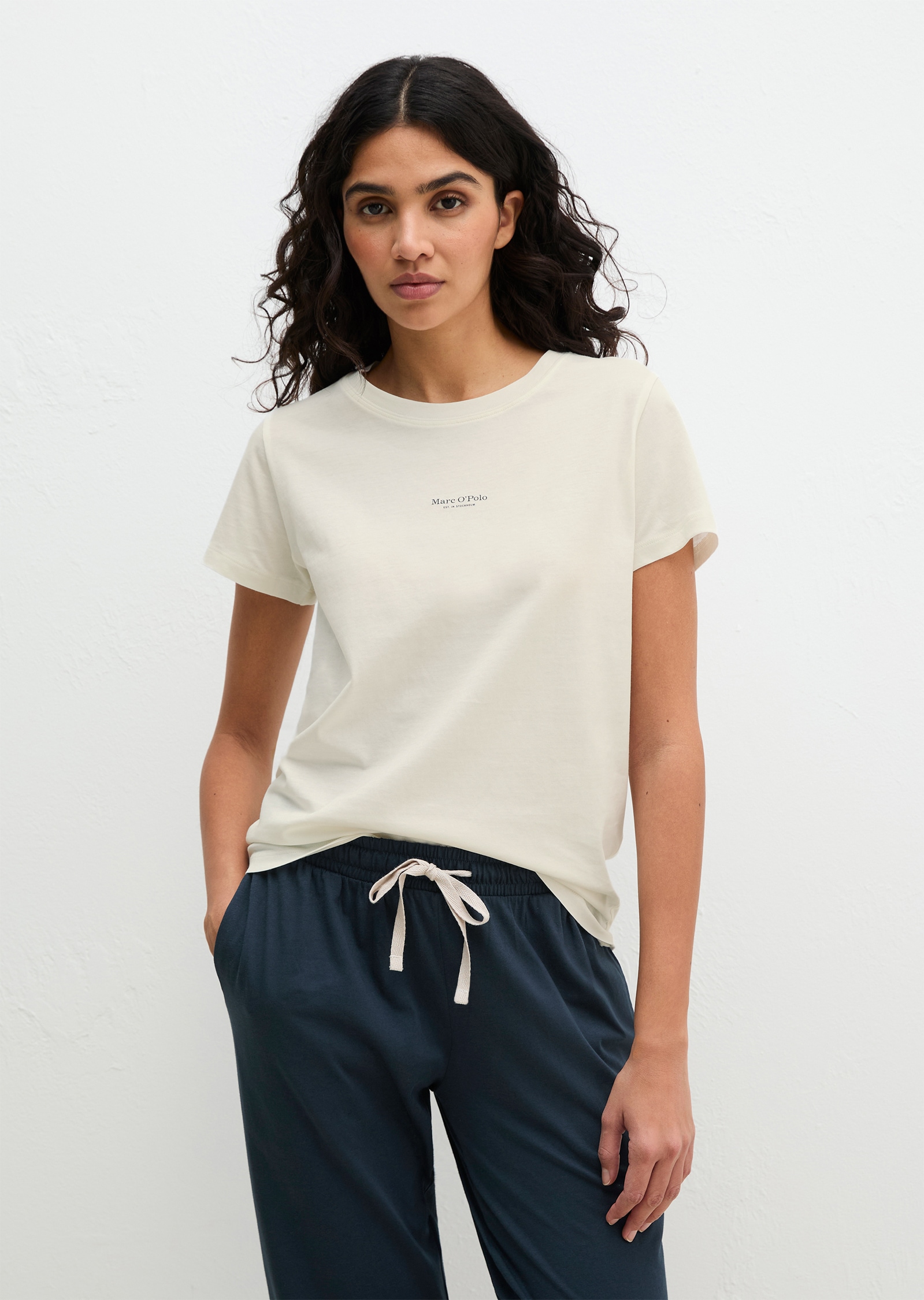 Marc O'Polo Haut de pyjama »Mix N Match Cotton Top SS« mit Rundhalsausschnitt und kurzem Arm