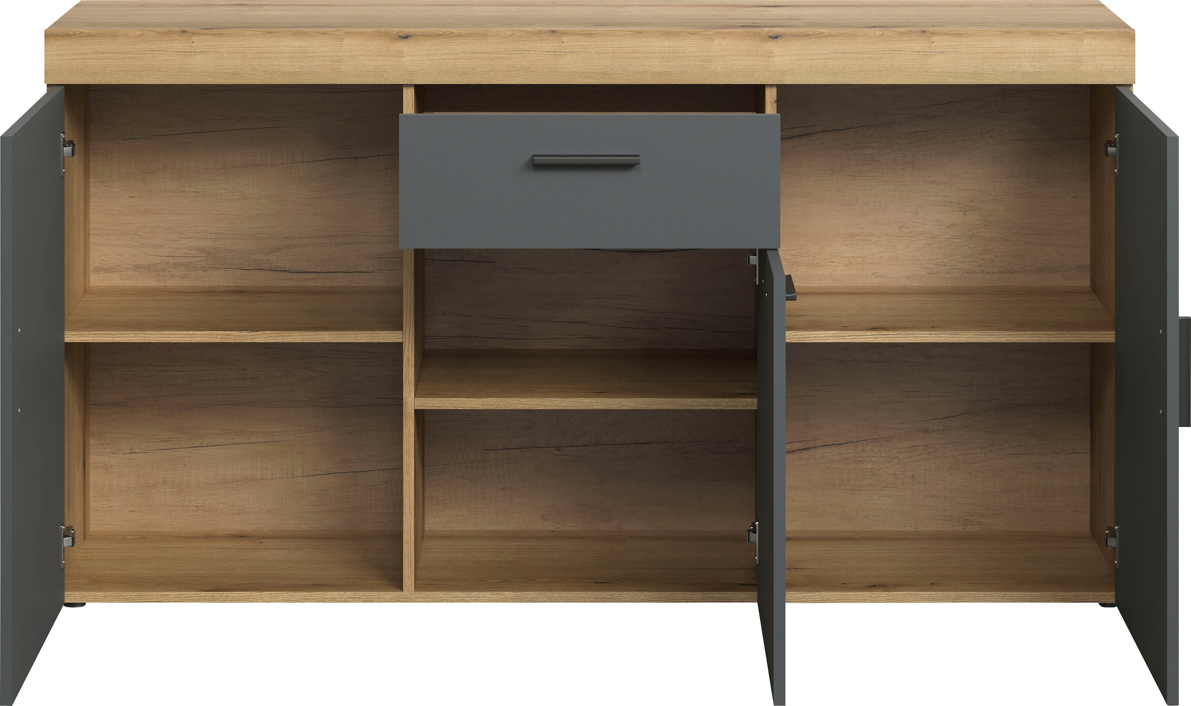 Home affaire Sideboard »Ghent« Packung, 1 cuis tlg. Sideboard mit 3 Türen & 1 Schublade - (B/T/H) 160/42/86 cm