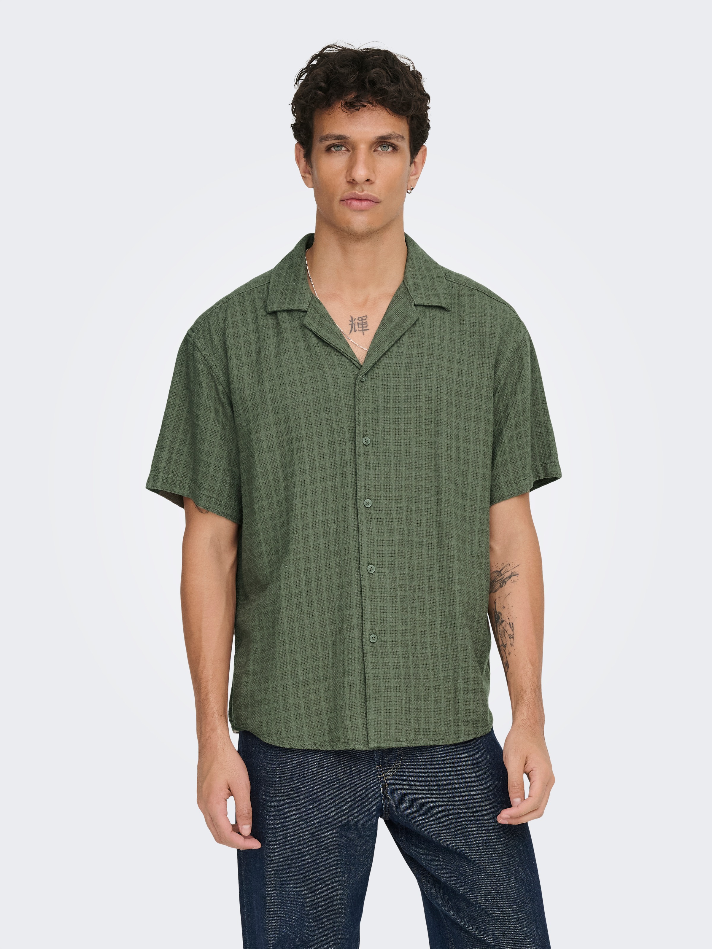 ONLY & SONS Chemise à manches courtes »ONSLATHAM RLXSS RESORT LINEN STRUC 0257«