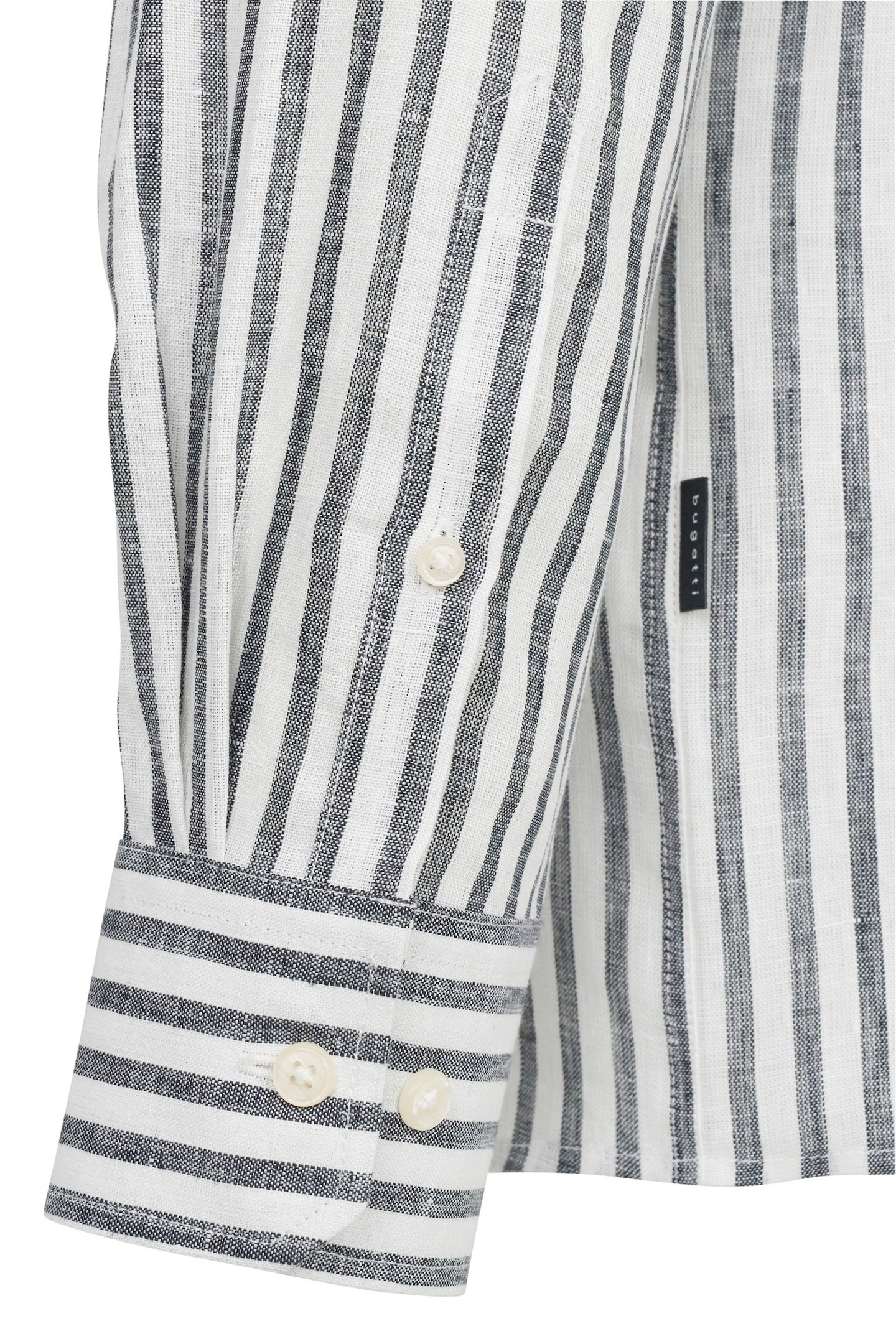 bugatti Langarmhemd mit Mandarinkragen