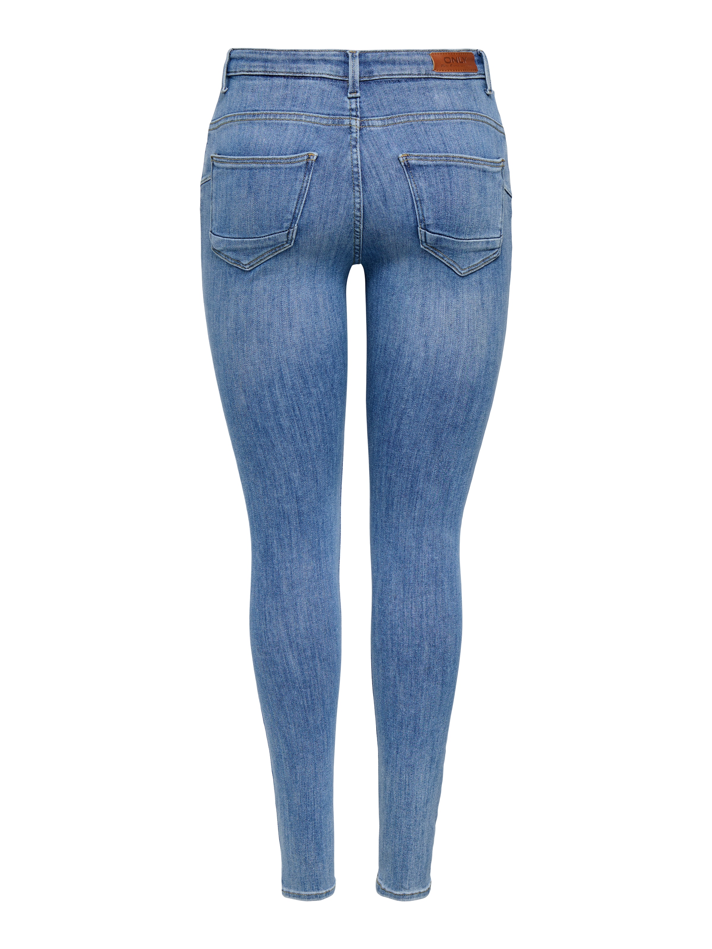 ONLY Jeans skinny »ONLPOWER MID SK PUSHUP KNEE CUT DNM« mit Destroyed Detail