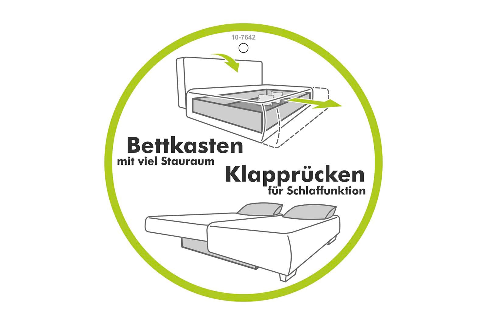Jockenhöfer Gruppe Ecksofa »Spotlight XL L-Form, B: 261 cm« mit Schlaffunktion, Bettkasten, Licht & 2 Zierkissen