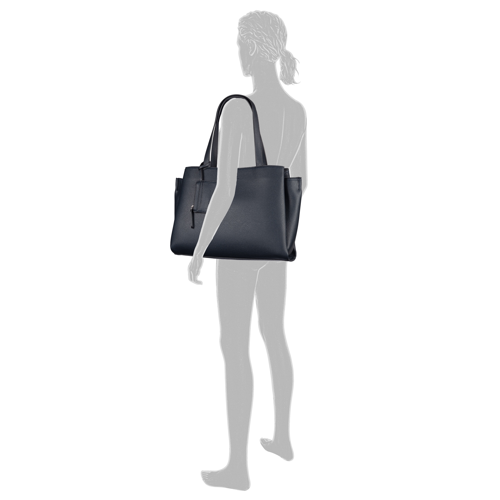 TOM TAILOR Shopper »Mayan« Sac bandoulière pour femmes, idéal pour le bureau avec plusieurs compartiments