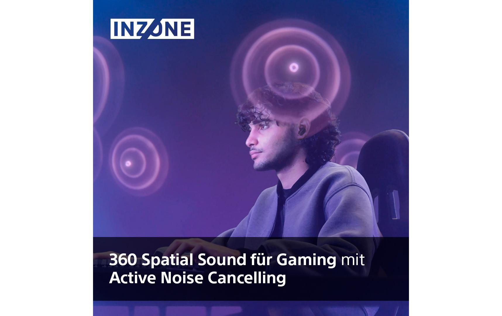 Sony In-Ear-Kopfhörer »INZONE Buds« Noise-Cancelling 360 Spatial Sound, 24 Std Akkulaufzeit, geringe Latenz, Mic mit AI