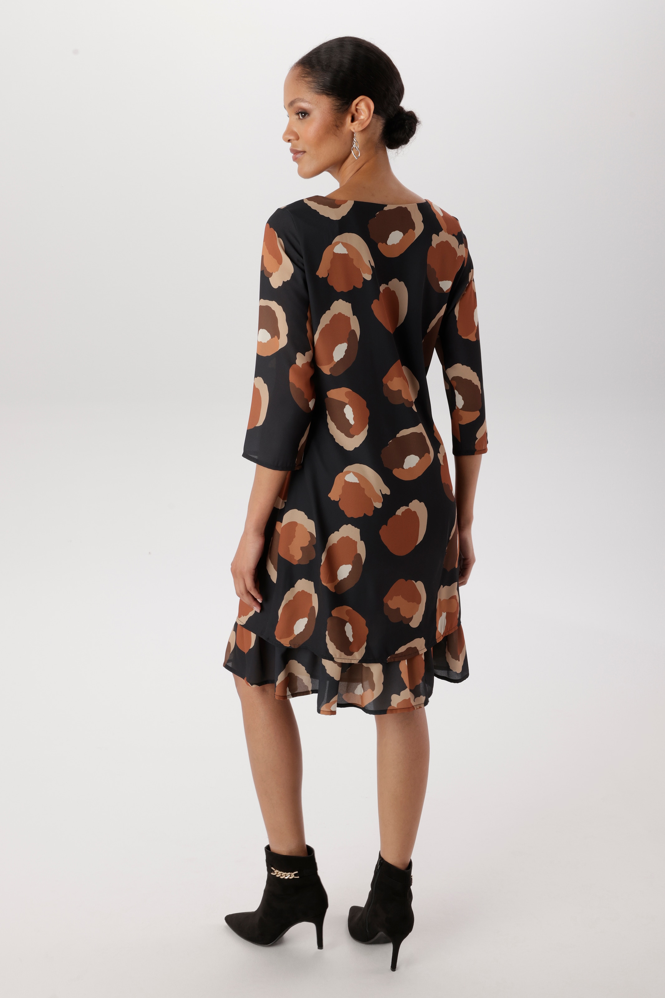 Aniston SELECTED Robe en mousseline de soie en chiffon délicat superposé et doublé - NOUVELLE COLLECTION