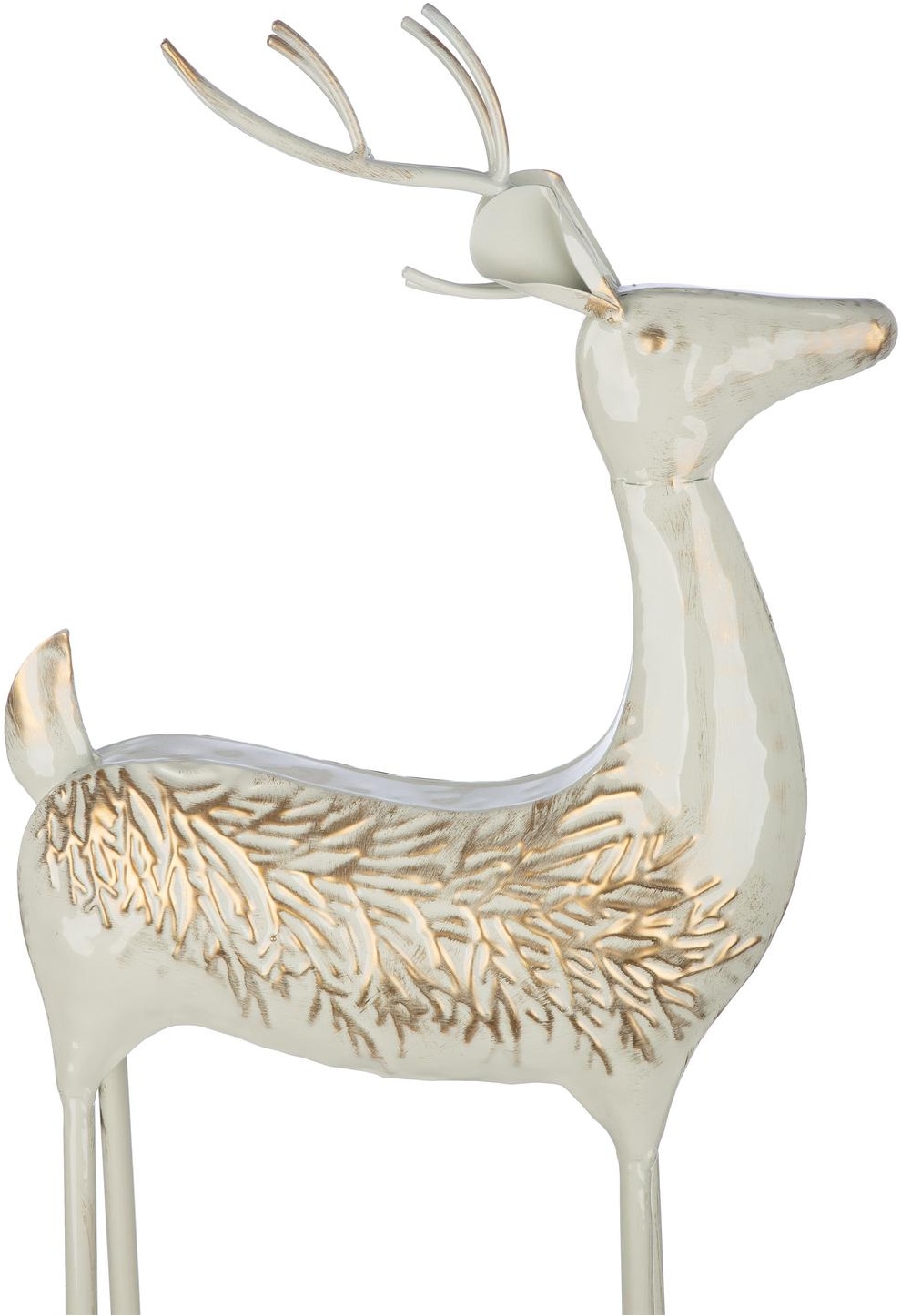 GILDE Skulptur »Figur Hirsch Vancouver grau« Rentier Dekofigur Weihnachten Winter Geweih Tiermotiv
