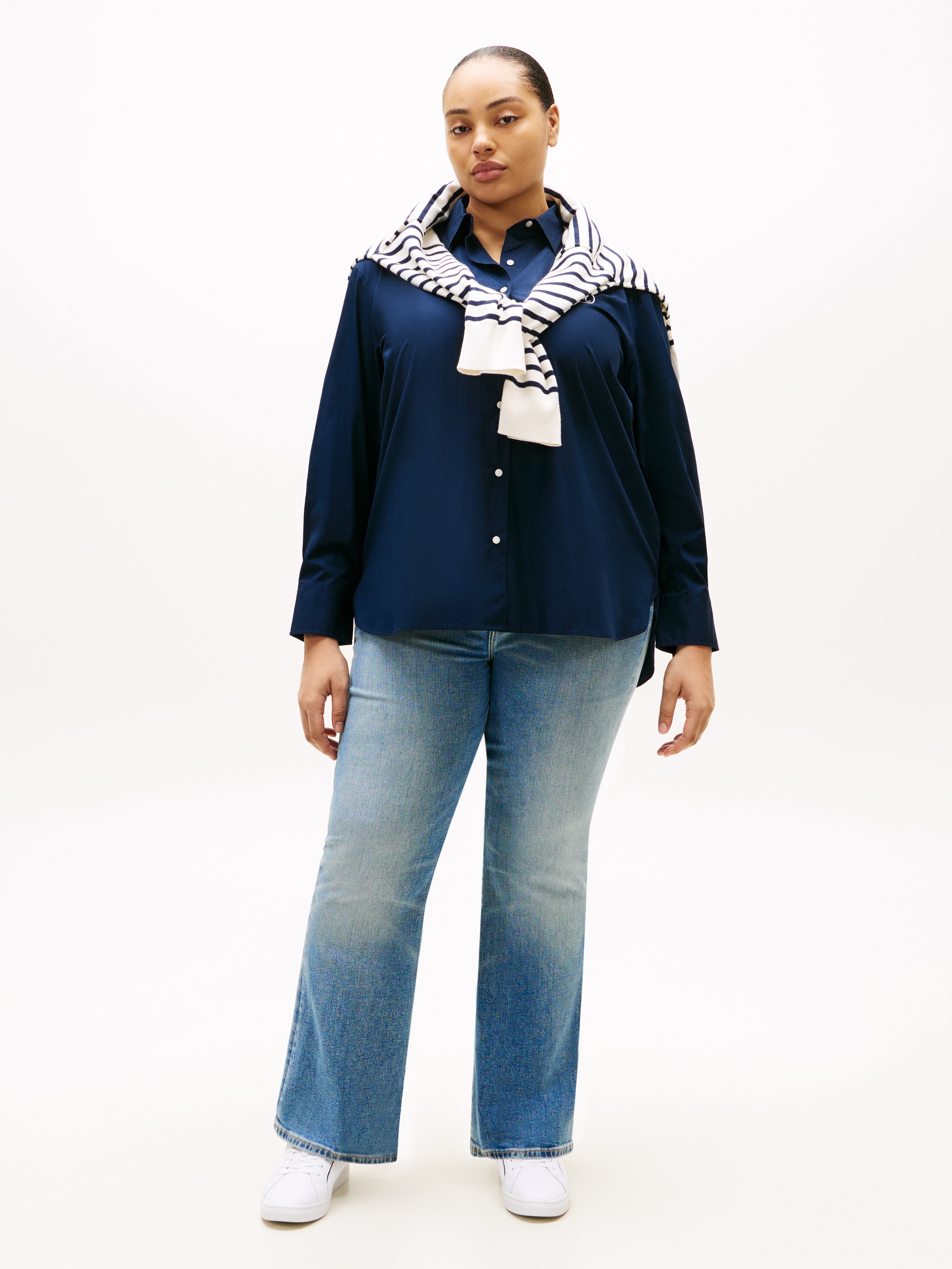 Tommy Hilfiger Curve Hemdbluse »CRV COTTON EASY SHIRT« in grossen Grössen, Baumwolle