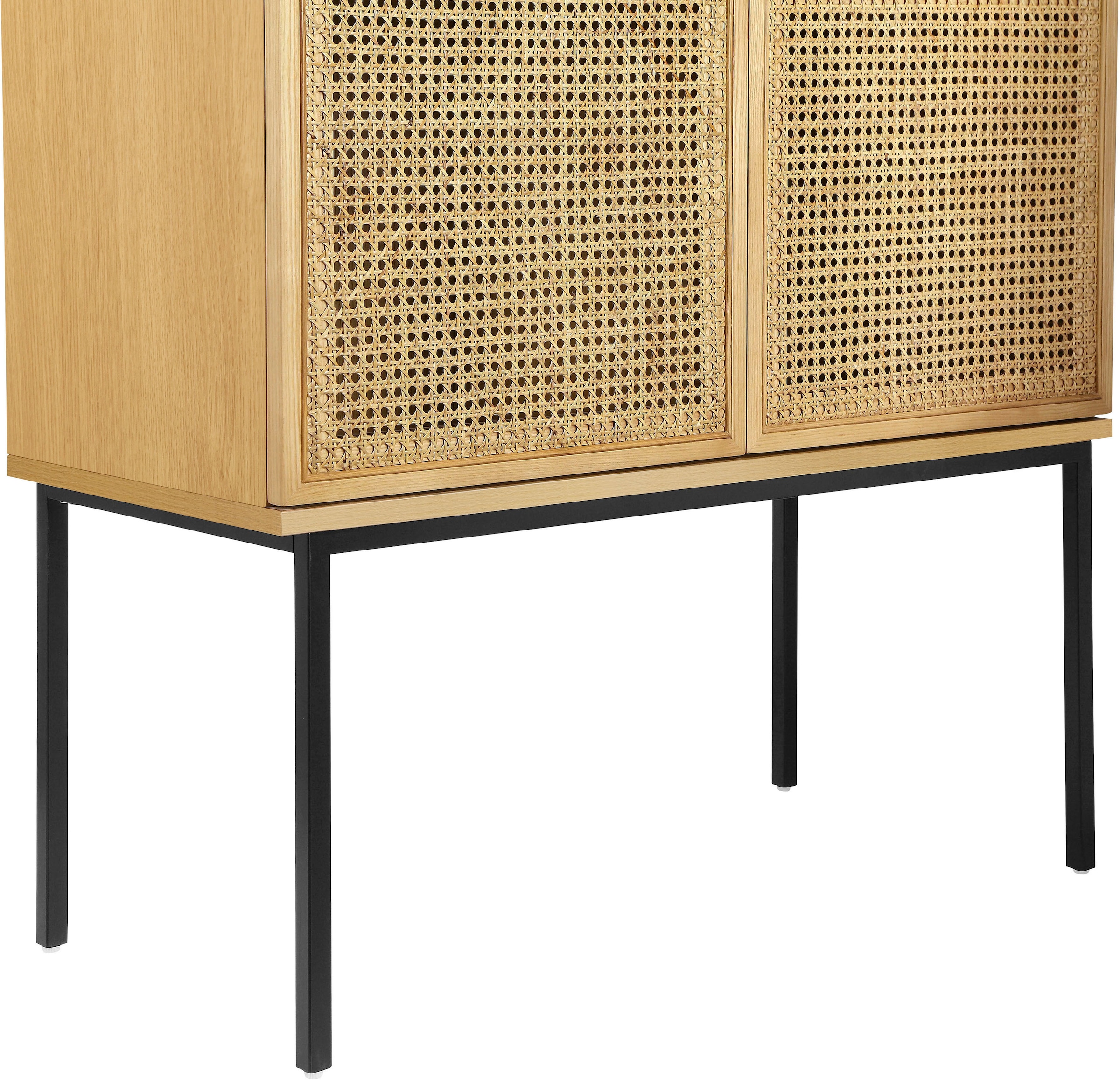 INOSIGN Highboard »Feines« Eschenholz-Details, robustem Metallgestell, FSC-zertifiziertem Holz
