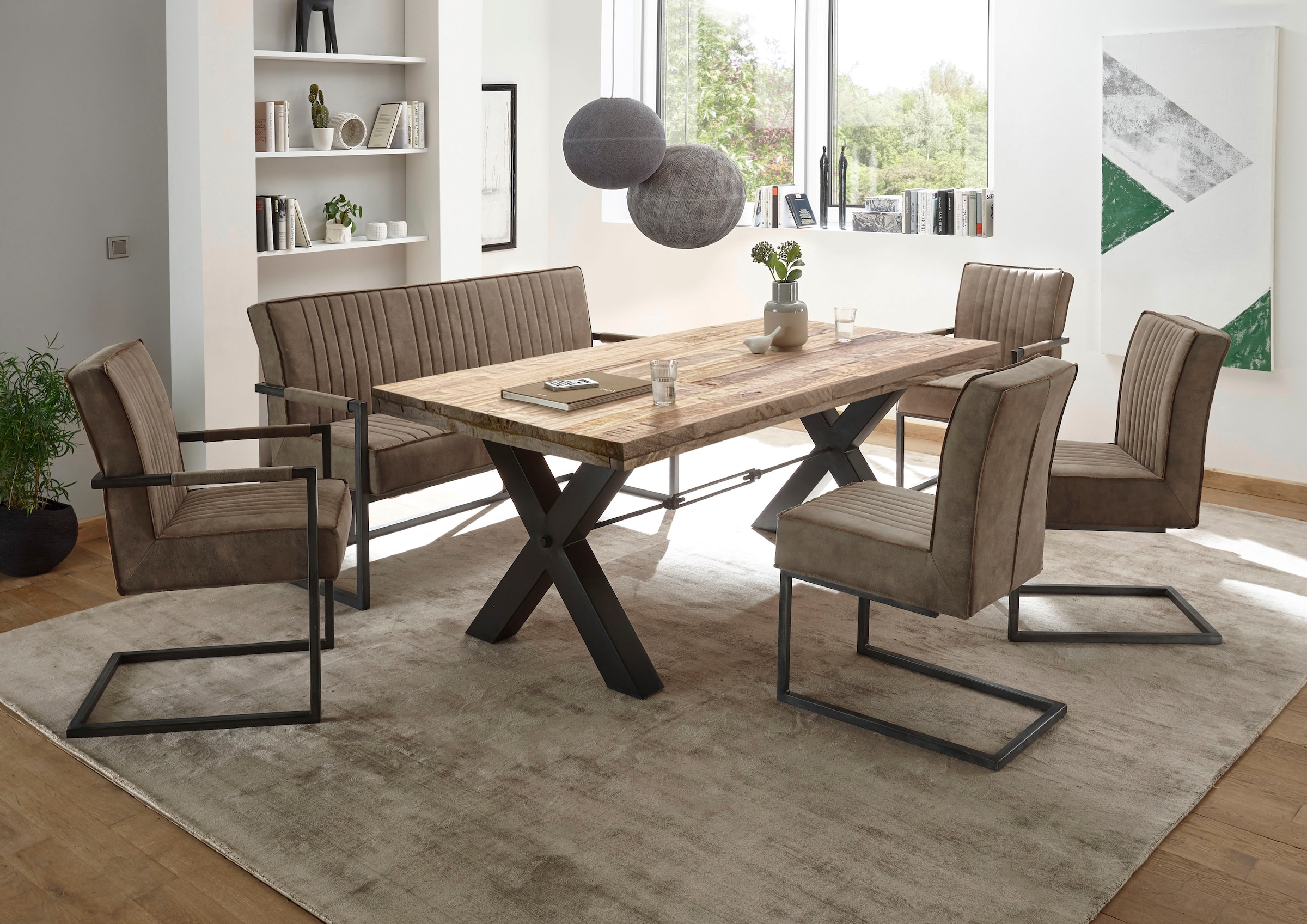 Stolkom Chaise avec accoudoirs »Linda« () 4 cuisBreite 47cm, Federkern im Sitz