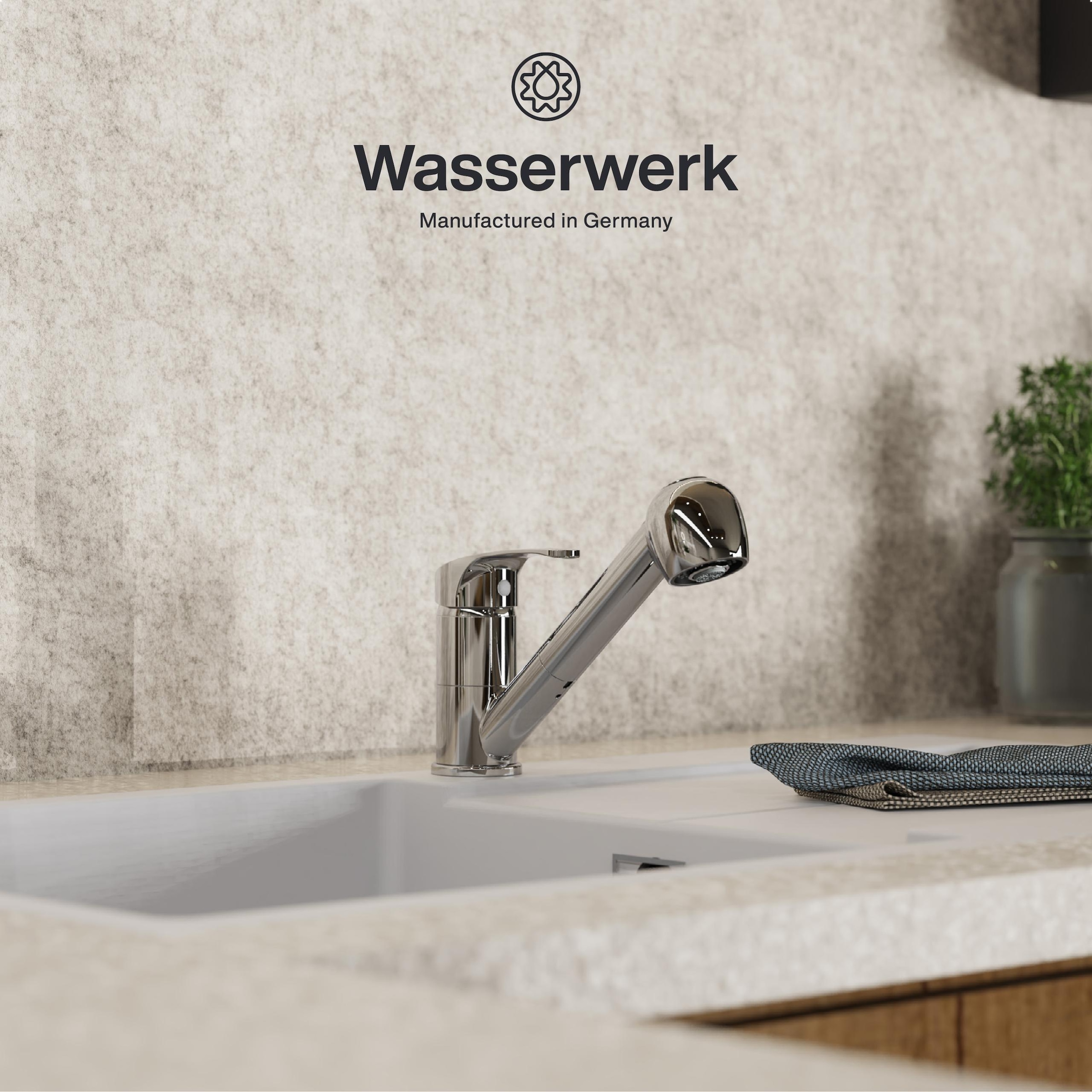 WASSERWERK Robinet d'évier »WK 7, Wasserhahn, Küche, Einhebelmischer« Pivotant à 90°, réglable en 2 positions, extensible