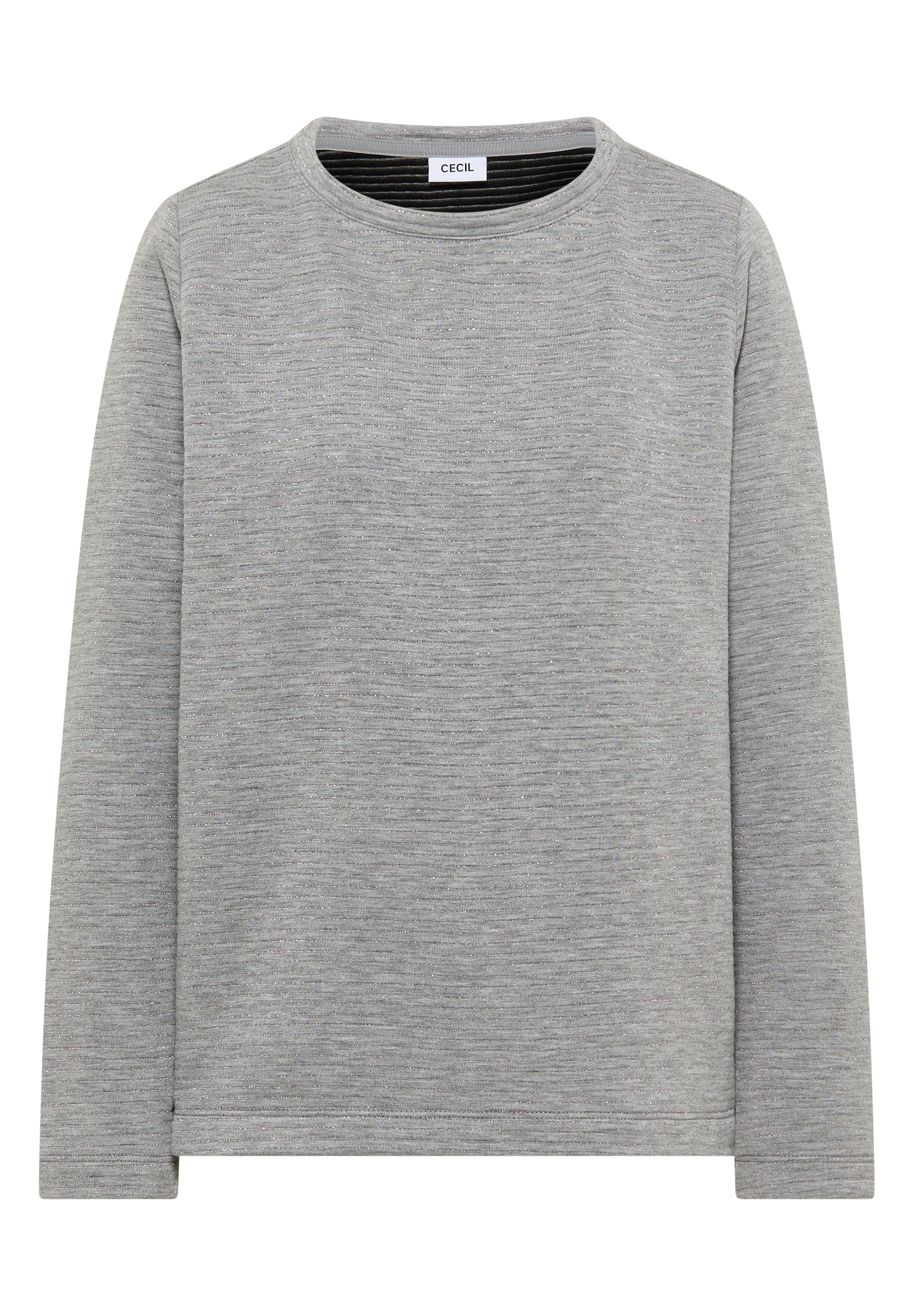 Cecil T-shirt à manches longues im Melange-Look und mit Glitzer-Details