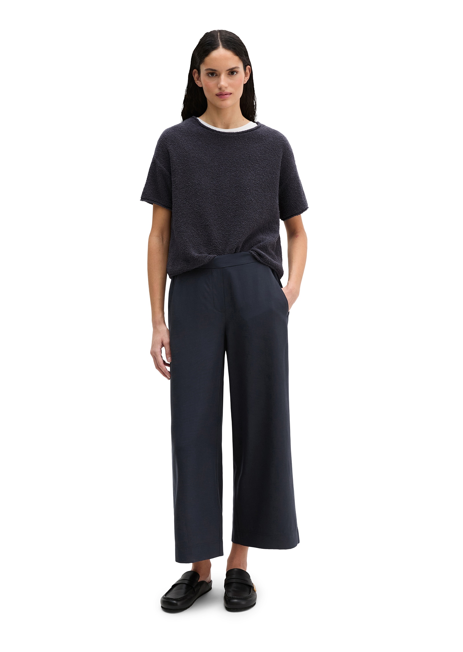 Marc O'Polo Pantalon à taille extensible »MARGO Wide«  Model Margo wide aus Lyocell-Leinen-Mix, elastischer Bund