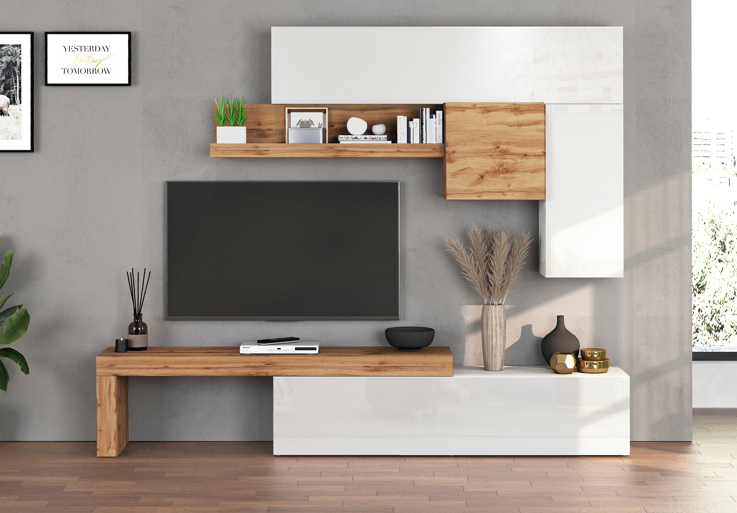 GOODproduct Meuble mural »Chronos Wohnwand, Medienwand, 5-er set« Set, 5 cuis tlg.