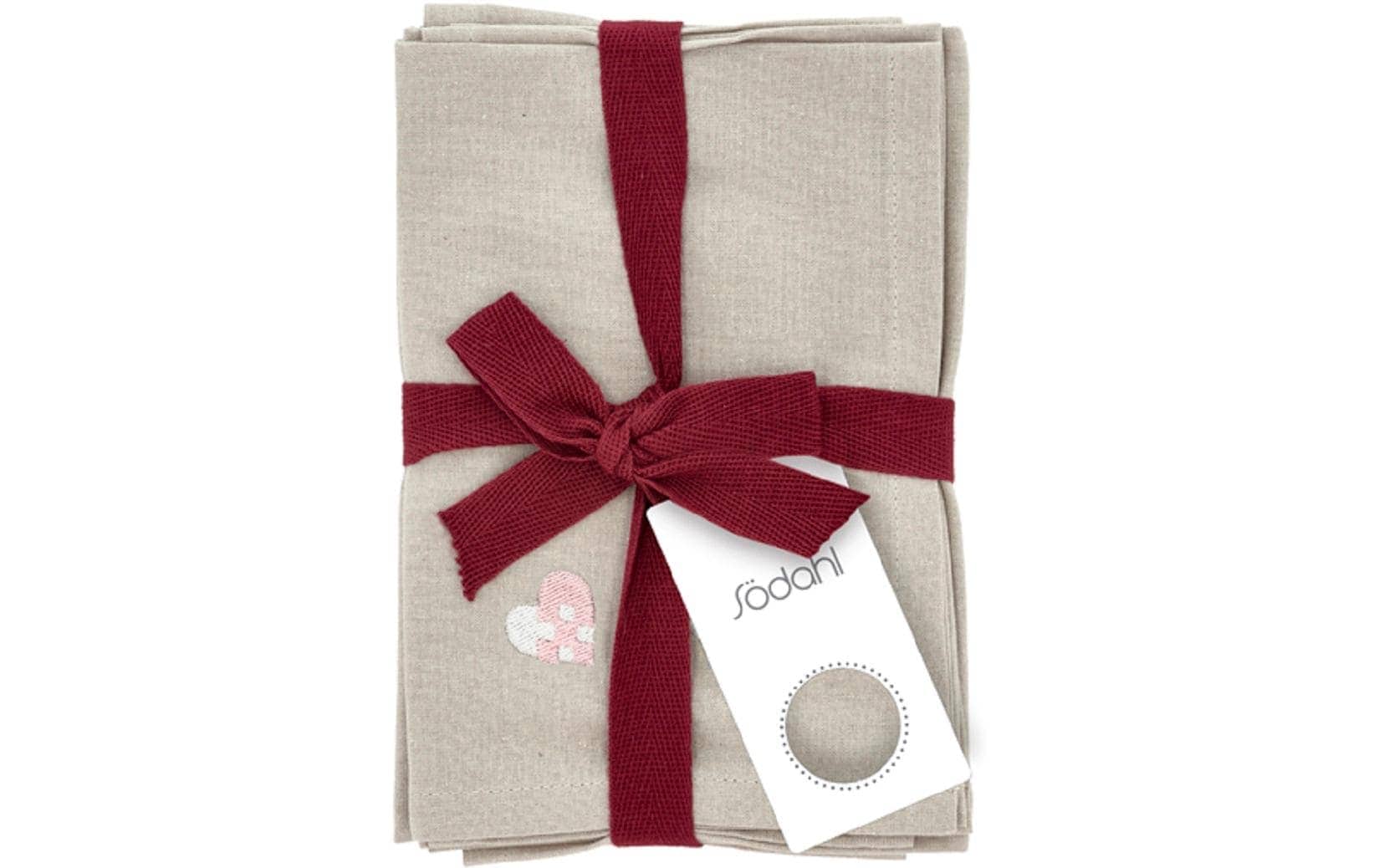Södahl Serviette en tissu »Christmas Hearts, 40 x 40 cm, 4 Stück« Weihnachtsservietten