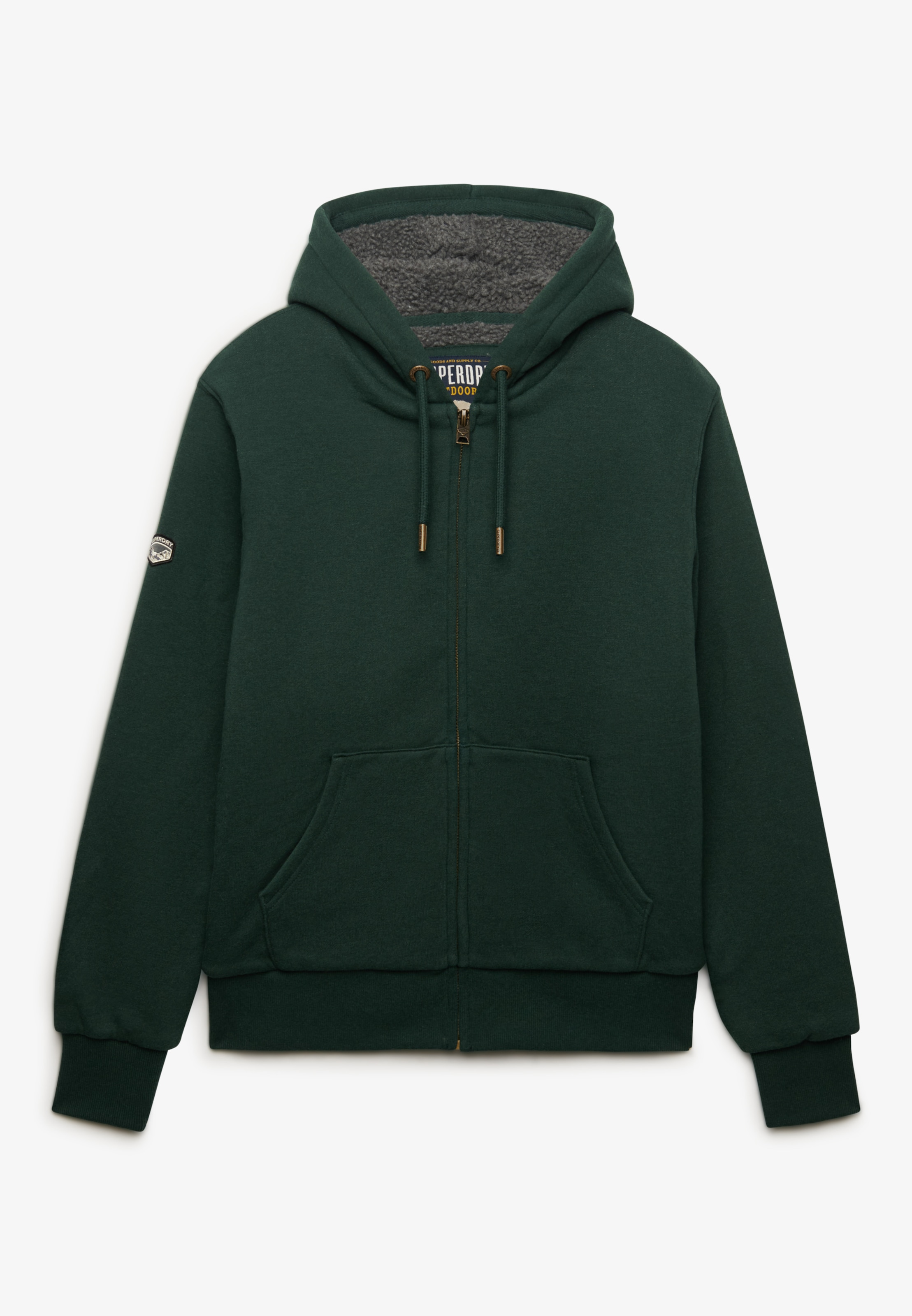 Superdry Sweat à capuche »BORG LINED ZIPHOOD« Mélange de coton, coupe slim