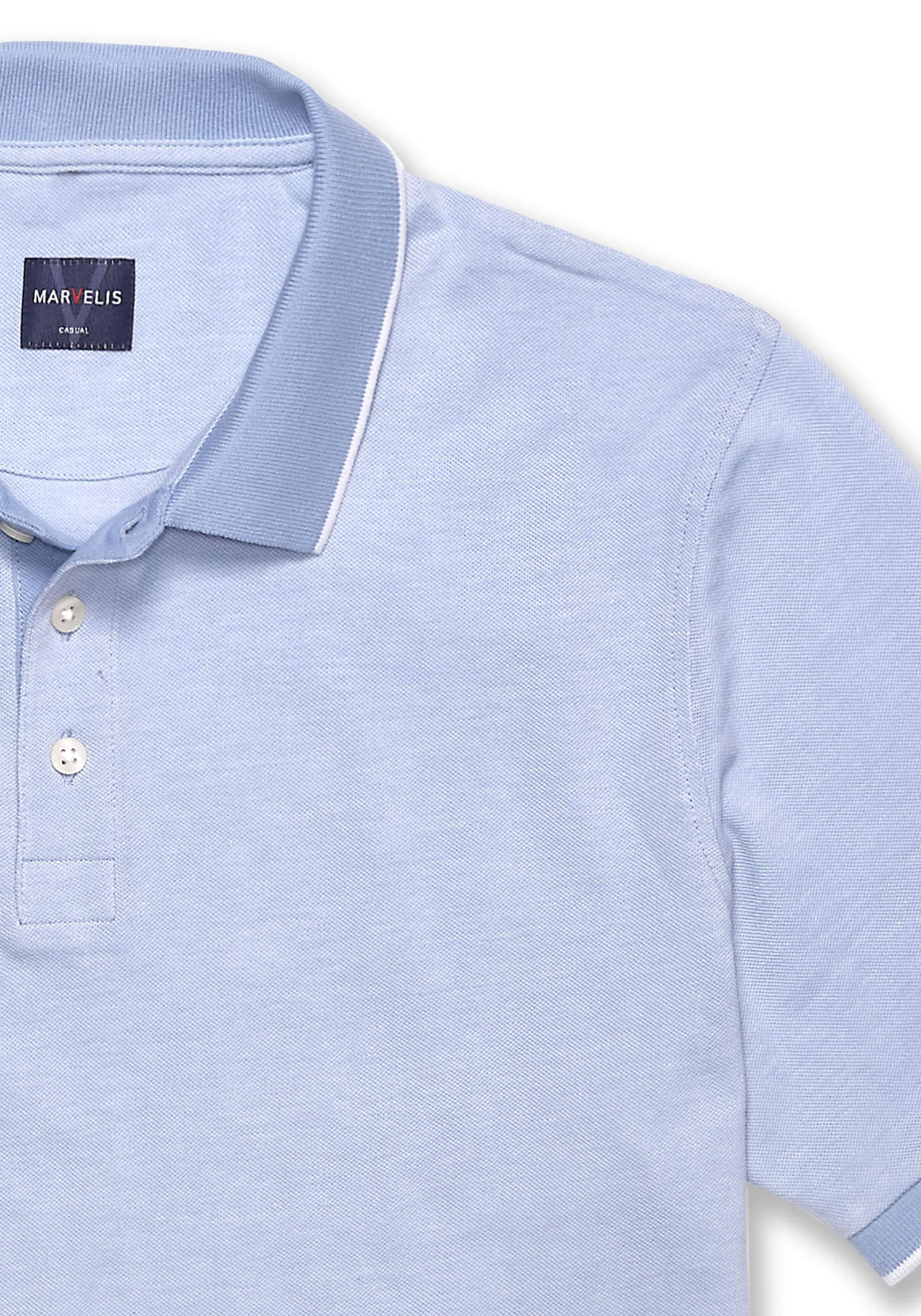MARVELIS Polo meliert, leicht tailliert