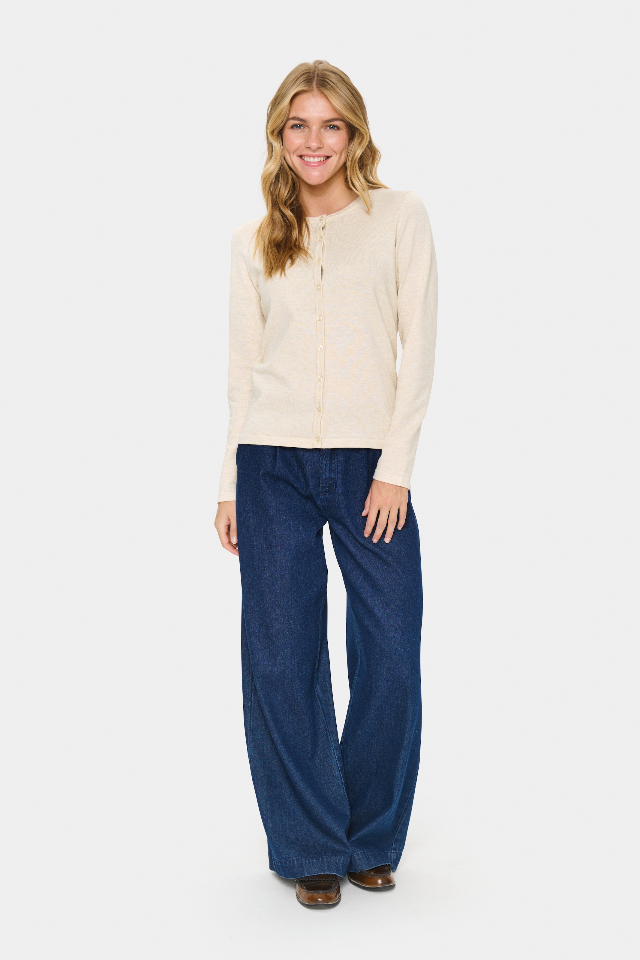 Saint Tropez Veste en tricot »A8661, MilaSZ R-Neck Cardigan« Viskose Feinstrick, Classic Fit