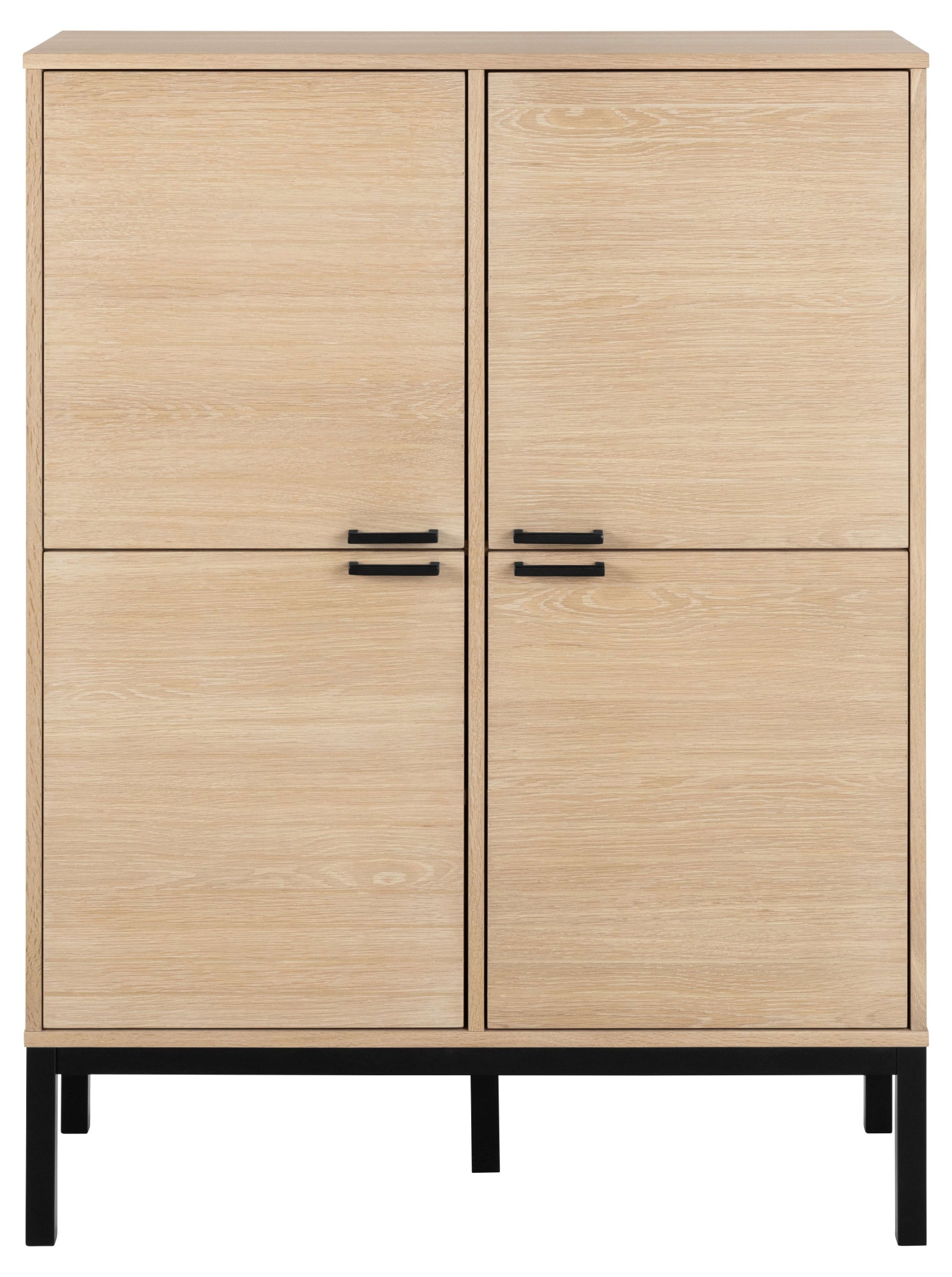 ACTONA GROUP Buffet »Kensington« armoire, 4 portes et 6 étagères chêne blanc pigmenté, 91x40x120cm