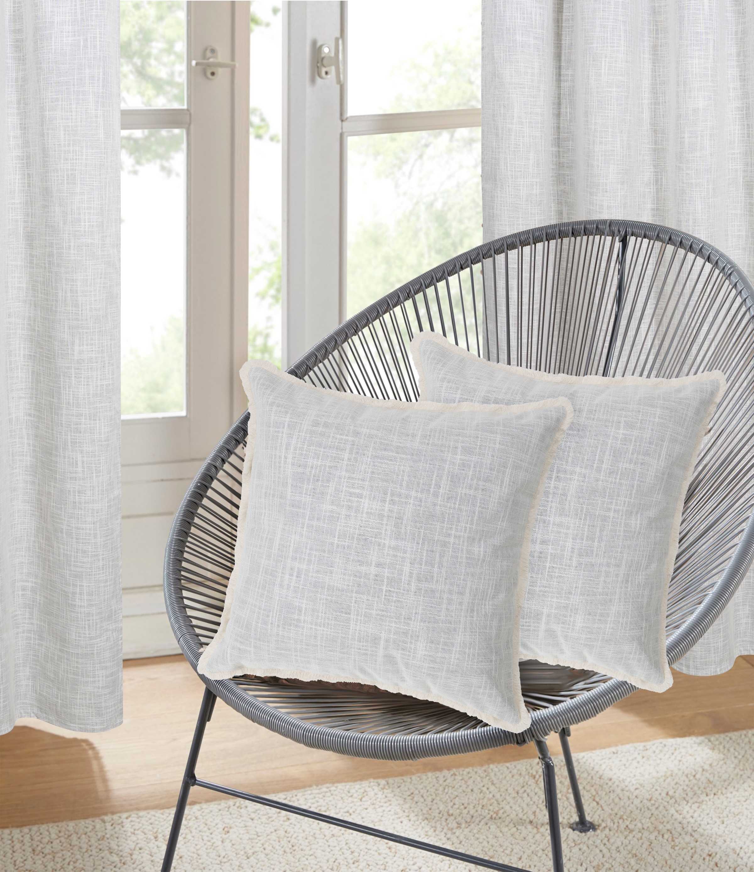 LeGer Home by Lena Gercke Dekokissen »Marusha« Leinenoptik, 50x50 Dekokissen, Fransen, modern, ohne Füllung, 1Stk.