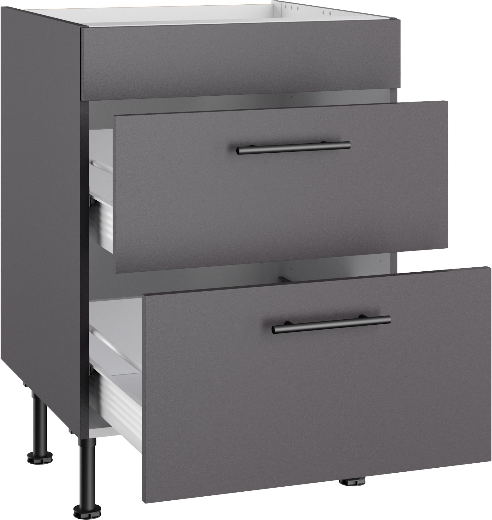 OPTIFIT Armoire d'encastrement pour table de cuisson »Fiona« Breite 60 cm, mit 2 Auszügen und höhenverstellbaren Stellfüssen