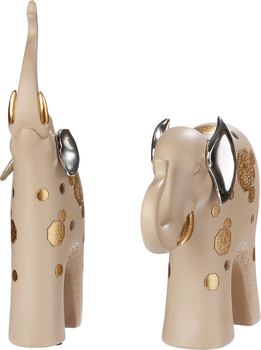 GILDE Skulptur »2tlg. Set Figur Elefant Midas creme« Tierfigur Glückssymbol Dekoelefant elegantes Design Ethno-Stil